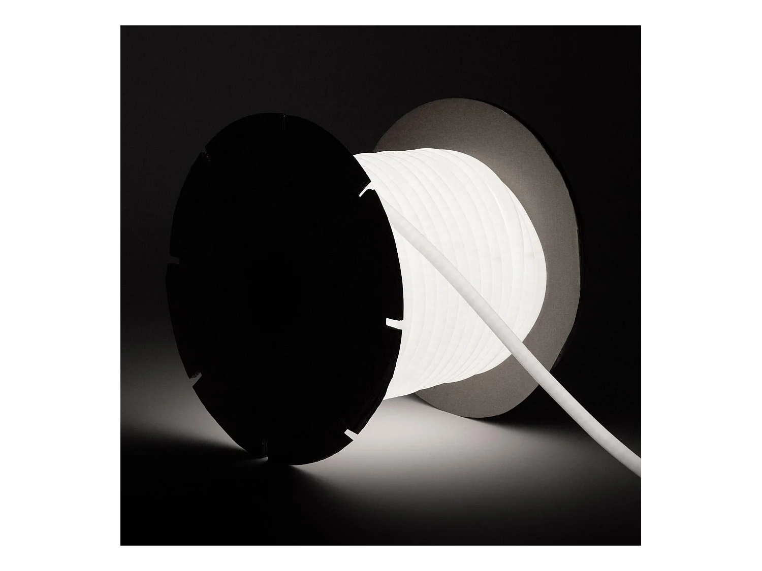 Ruban LED Néon Dimmable 220V BOBINE 50m Circulaire SFLEXx17 8W/m Coupe 100cm IP65 Blanc froid