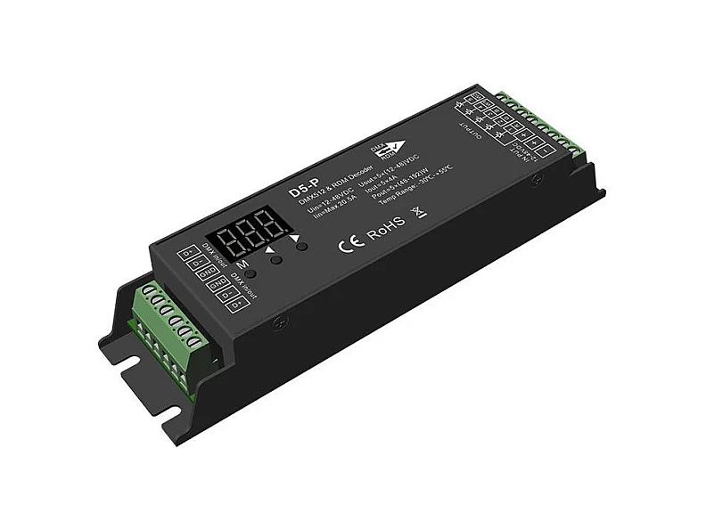 Decodificador DMX512 & RDM 12-48V DC RGBWW 5 Canales RGBWW