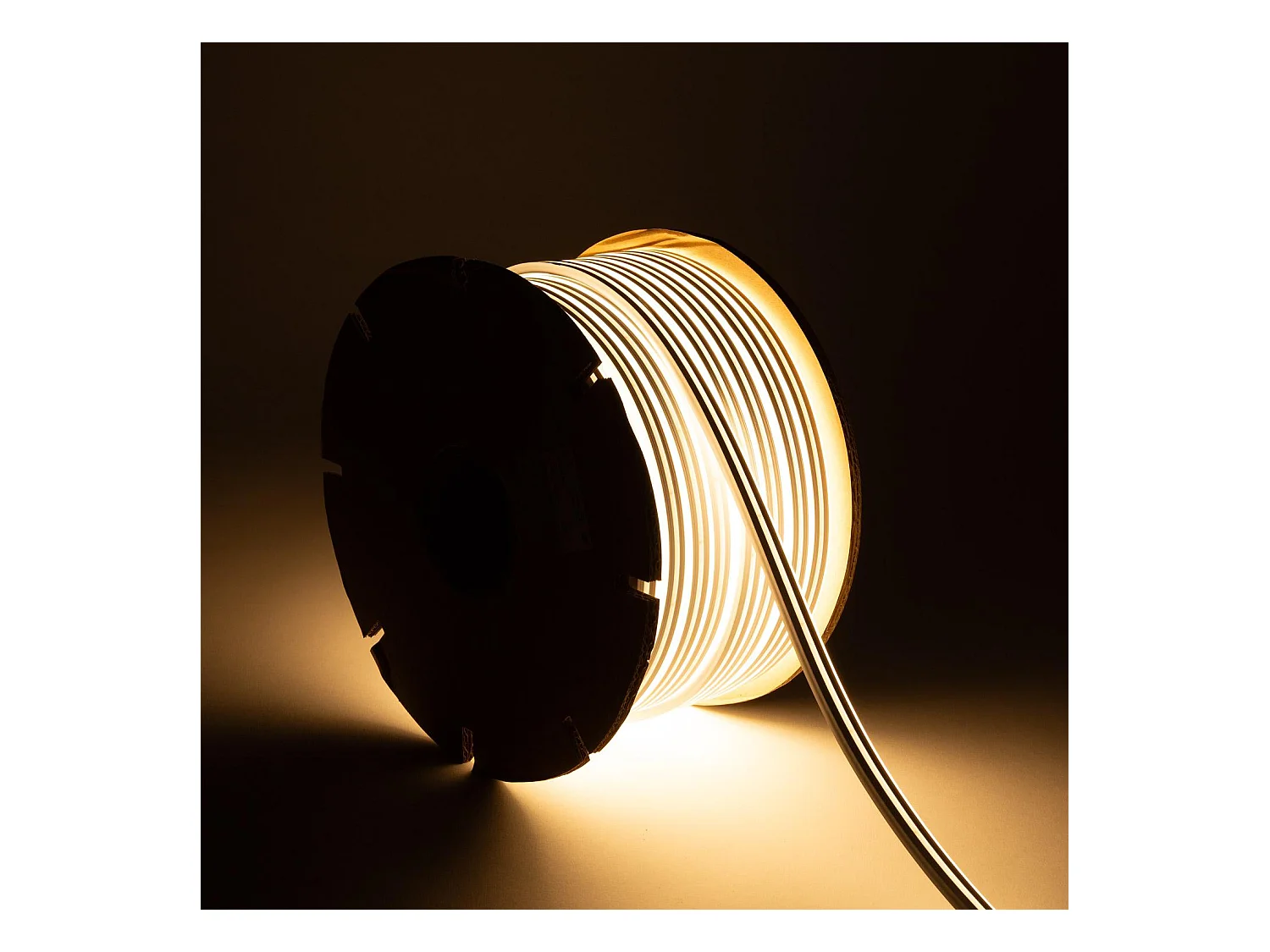 Ruban LED Néon 24V BOBINE 50m 8W/m FreeCut IP65 NFLEX6 Blanc chaud