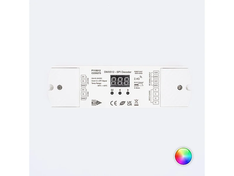 Contrôleur Digital SPI par DMX512 & RDM avec RF 5-24 V DC RGBW