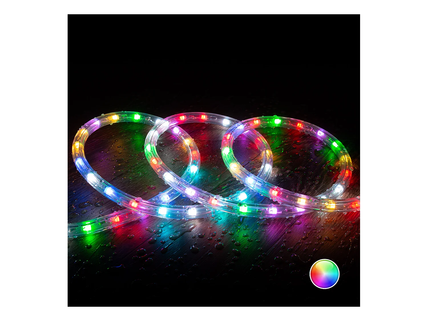 Tubo Flessibile LED Circolare 220V AC 36 LED/m RGB IP65 Taglio 100cm RGB 2 m