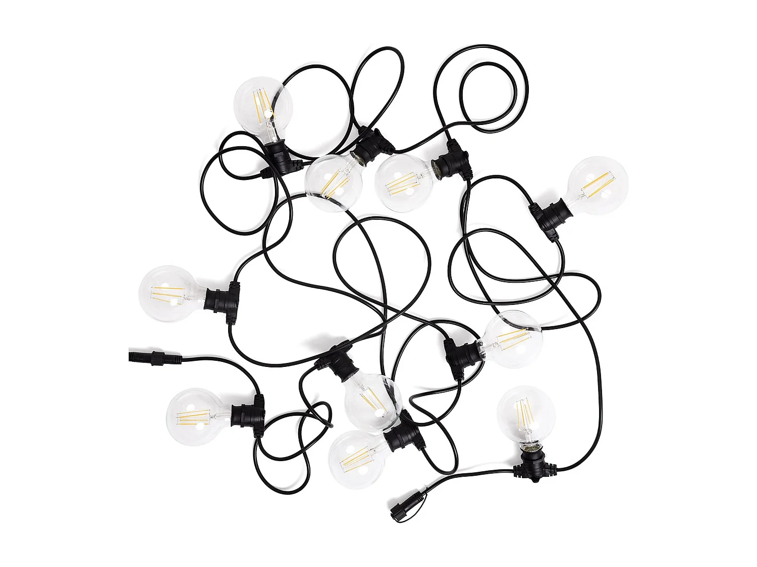 Guirlande Extérieure avec Ampoules LED B22 Filament G95 10 m IP44 Noir 4000K Blanc neutre