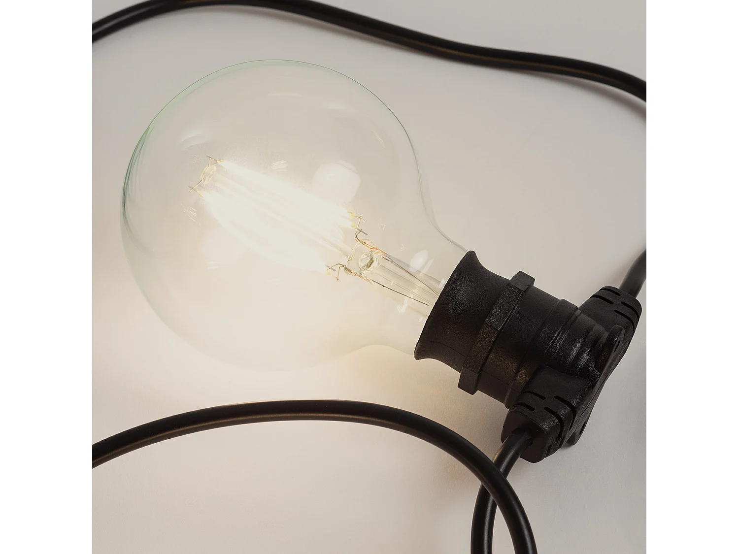 Guirlande Extérieure avec Ampoules LED B22 Filament G95 10 m IP44 Noir 4000K Blanc neutre