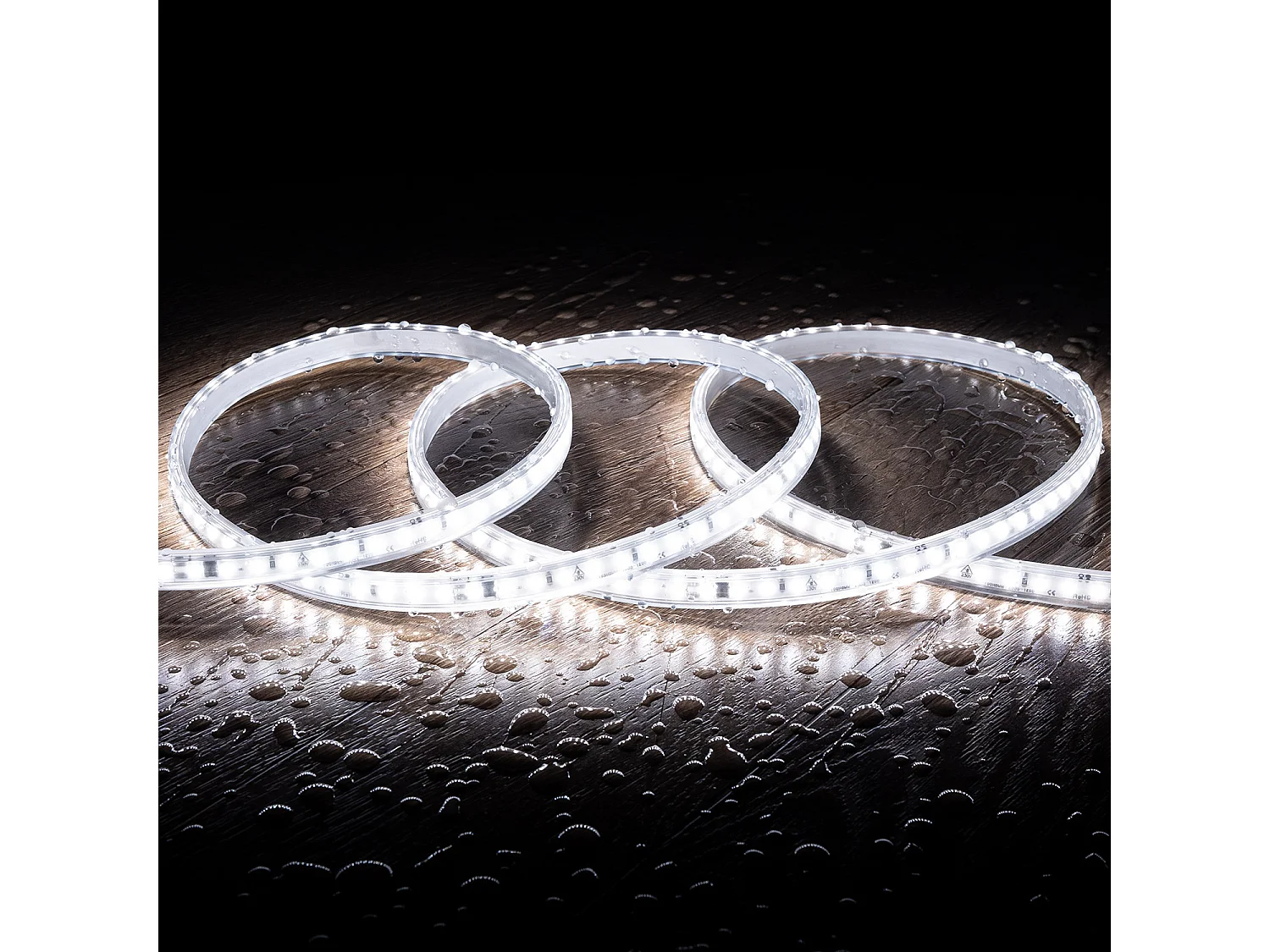 Ruban LED Dimmable 220V SMD Auto-redressement 120 LED/m 10W/m 1000lm/m Largeur 12mm Coupe 10cm IP65 Sur mesure 6000K Blanc froid 4 m