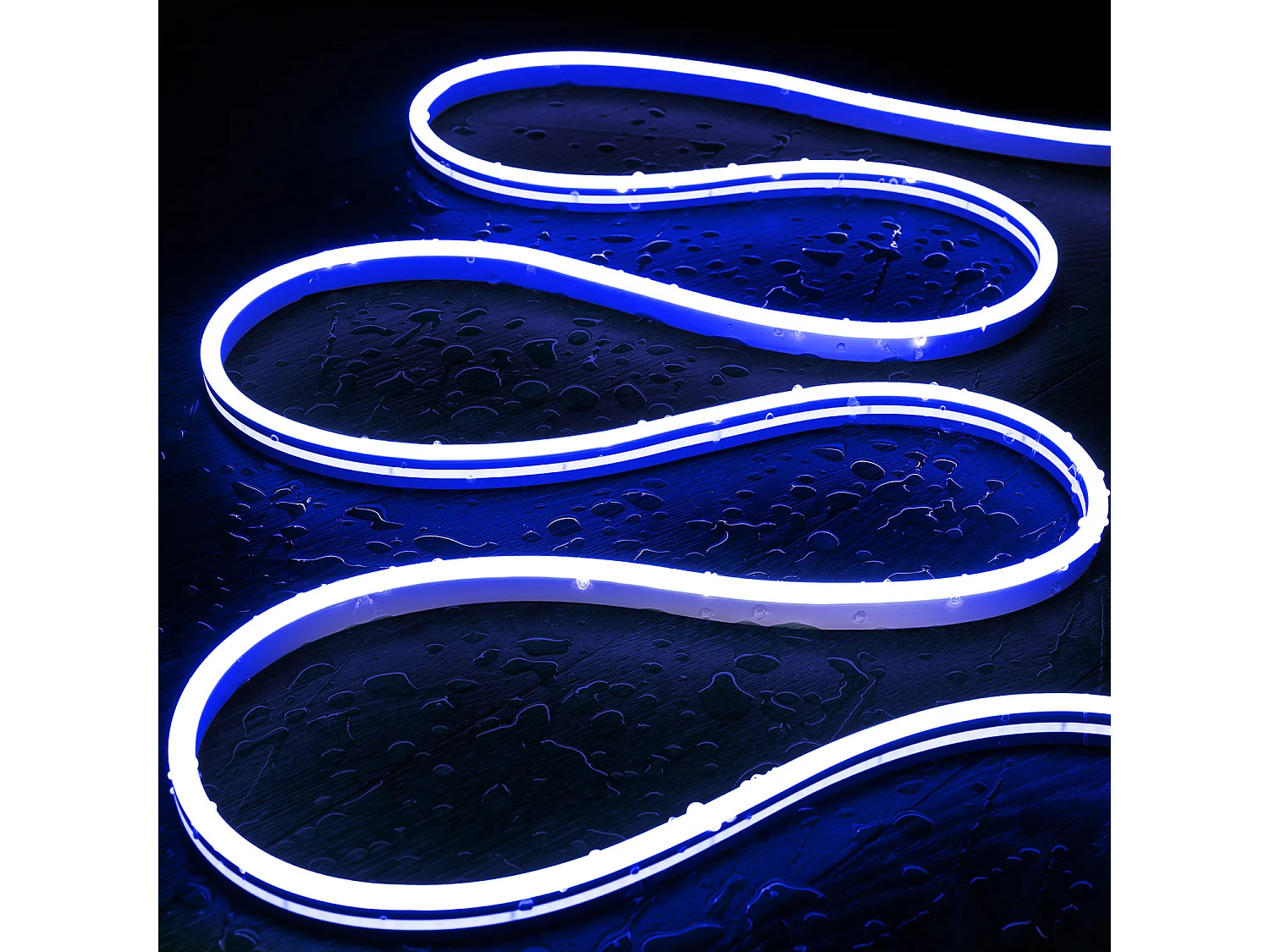 Ruban LED Néon 24V 8W/m FreeCut IP65 NFLEX6 Sur mesure Bleu 1 m