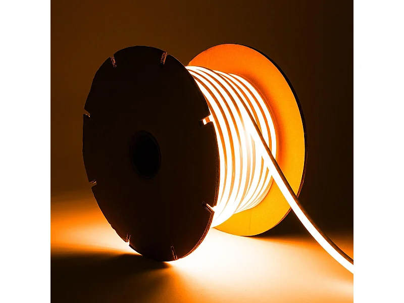 Ruban LED Néon Dimmable 220V BOBINE 50m SFLEX8 8W/m Coupe 100cm IP65 Orange