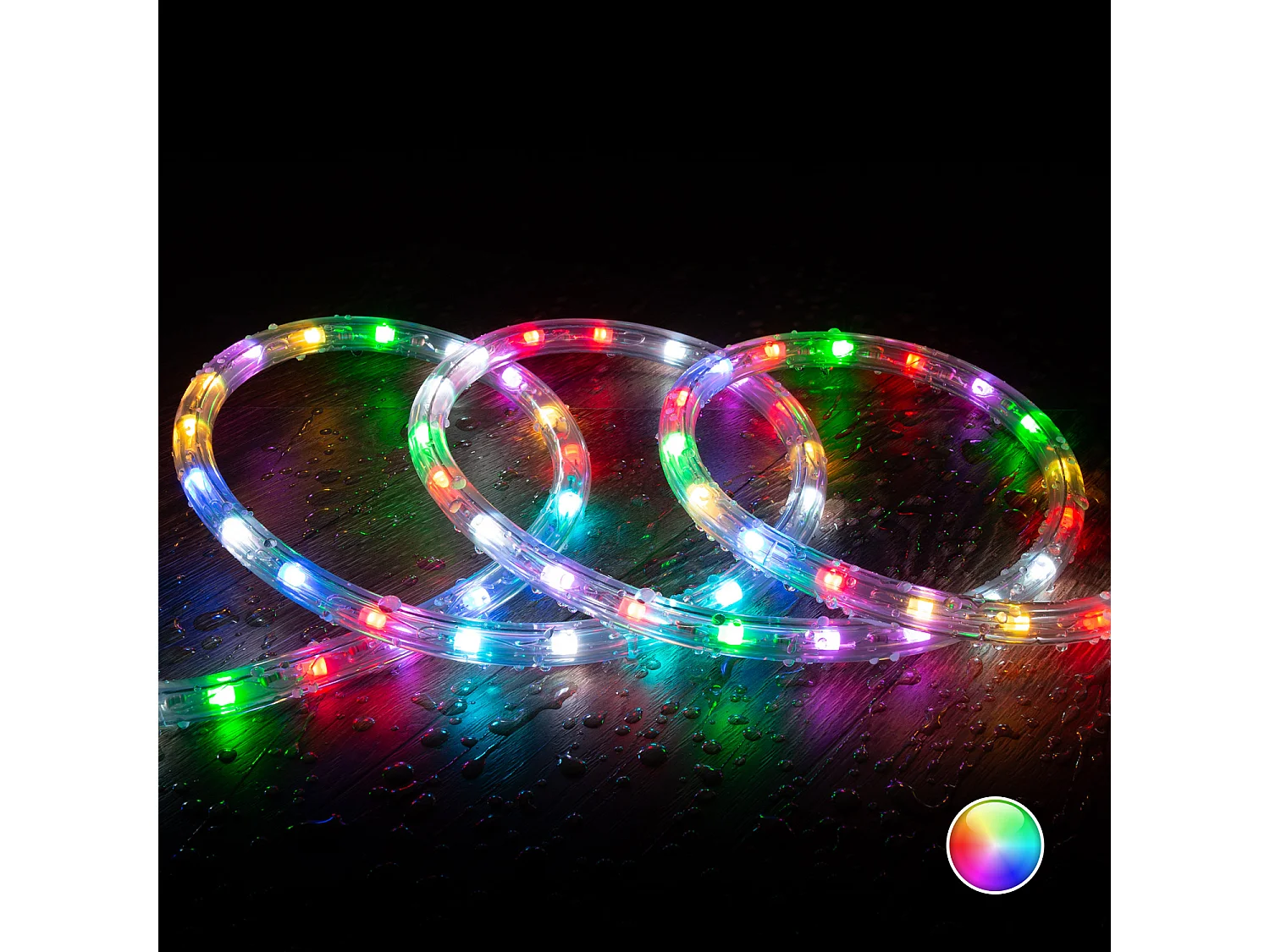Manguera LED Redonda 220V AC 36 LED/m RGB IP65 Corte 100 cm a Medida RGB 5 m