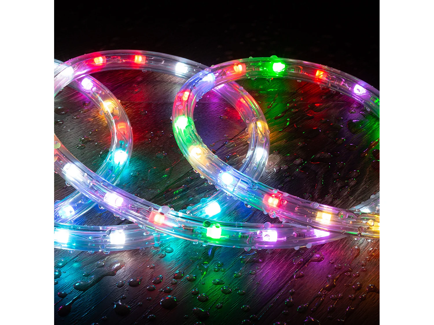 Manguera LED Redonda 220V AC 36 LED/m RGB IP65 Corte 100 cm a Medida RGB 5 m