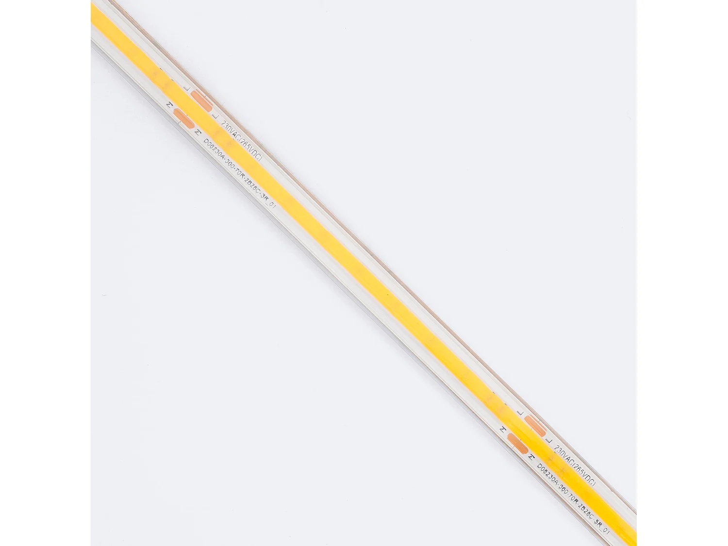 Ruban LED Dimmable 220V COB Auto-redressement 560 LED/m 14W/m 1250lm/m SILICONE FLEX IC2 Largeur 10mm Coupe 10cm IP65 Sur mesure 4000K Blanc neutre 1 m