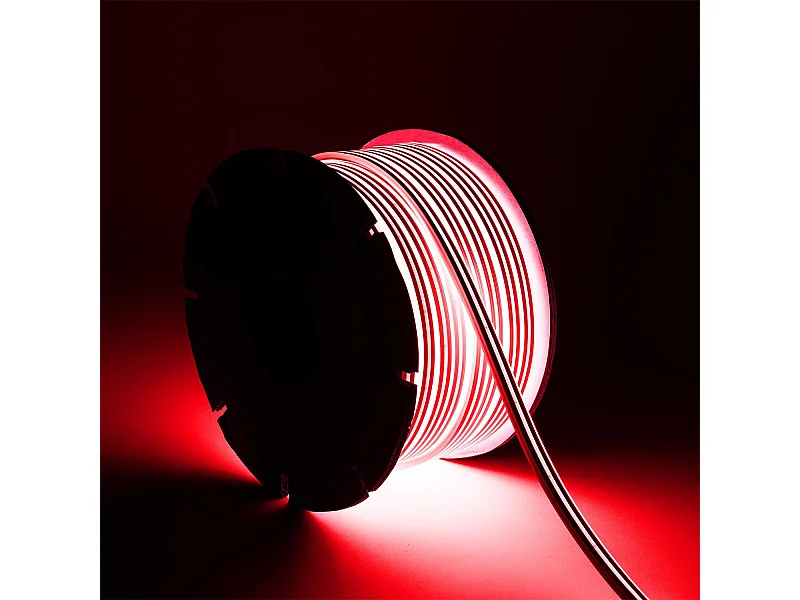 Tira LED Neón 48V Bobina 50m 8W/m Corte 5cm IP65 NFLEX6 Rojo