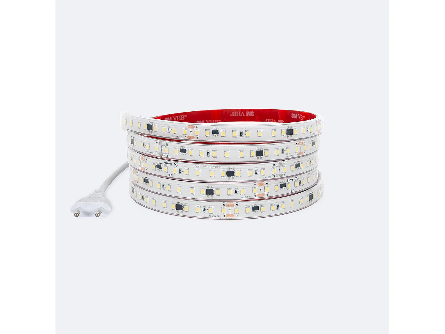 Tira LED Regulable 220V SMD Autorrectificada 120 LED/m 14W/m 1680lm/m SILICONE FLEX Ancho 12mm Corte 10cm IP67 a Medida 6000K Blanco Frío 2 m