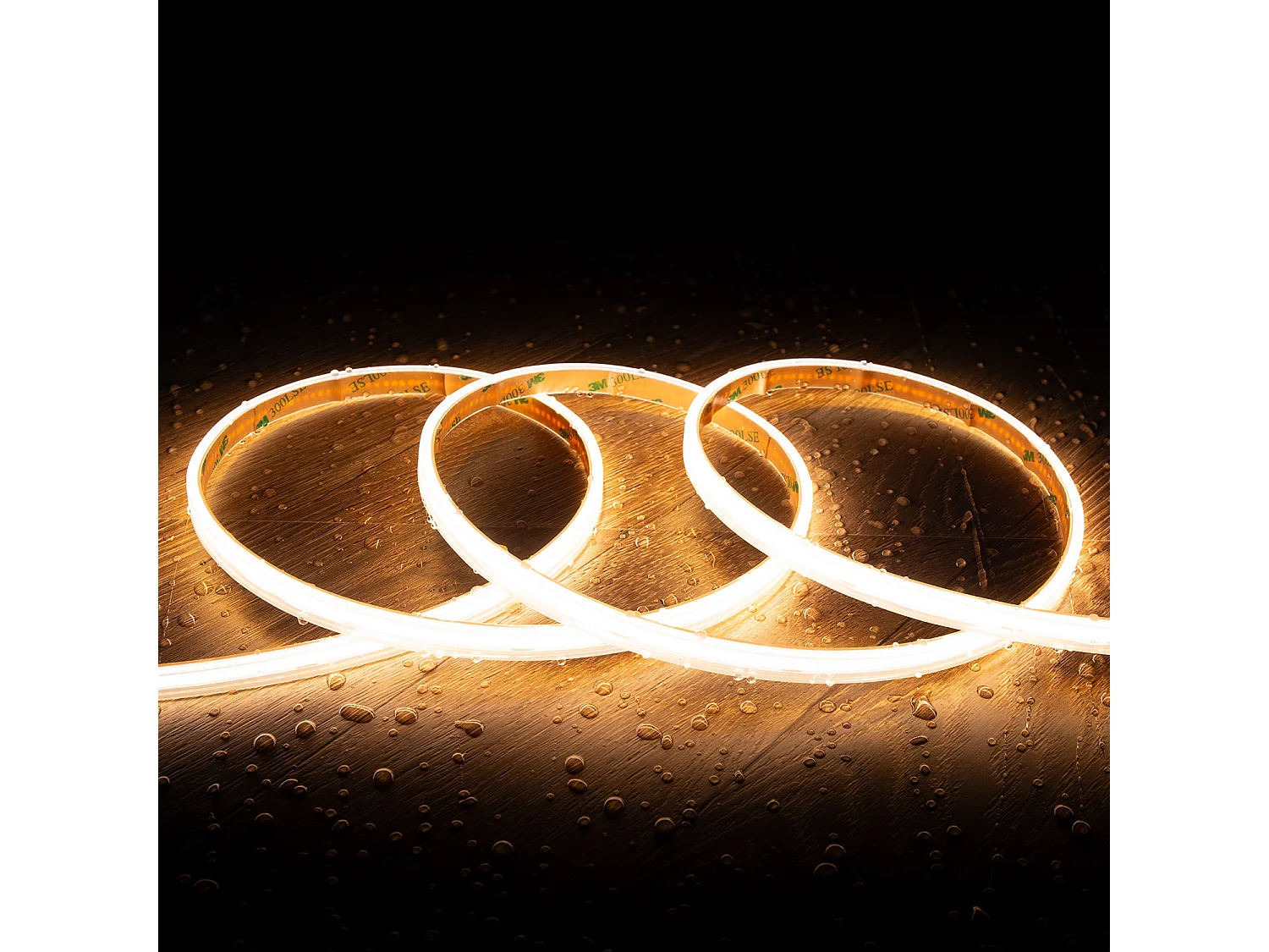 Bobina 5m Striscia LED 24V COB 320 LED/m 10W/m 1000lm/m Larga 10mm IP65 CRI90 Taglio 5cm 2700K Bianco Caldo