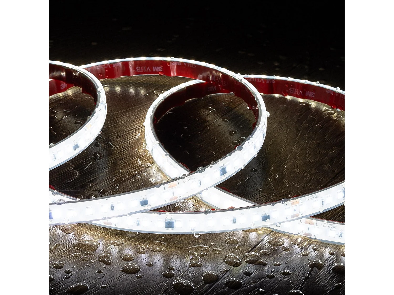 Tira LED Regulable 220V SMD Autorrectificada 120 LED/m 14W/m 1680lm/m SILICONE FLEX Ancho 12mm Corte 10cm IP67 a Medida 6000K Blanco Frío 1 m