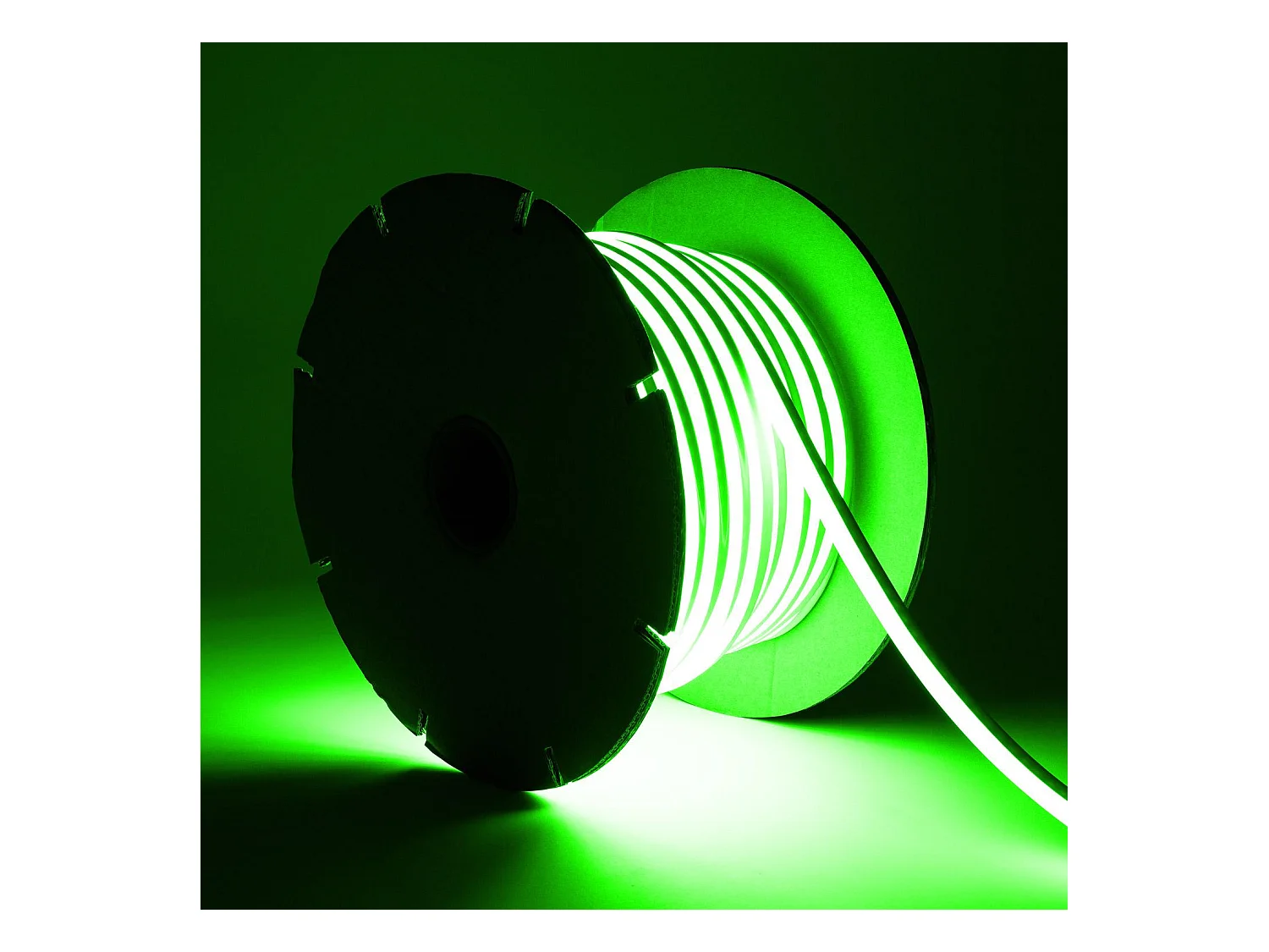 Ruban LED Néon Dimmable 220V BOBINE 50m SFLEX8 8W/m Coupe 100cm IP65 Vert