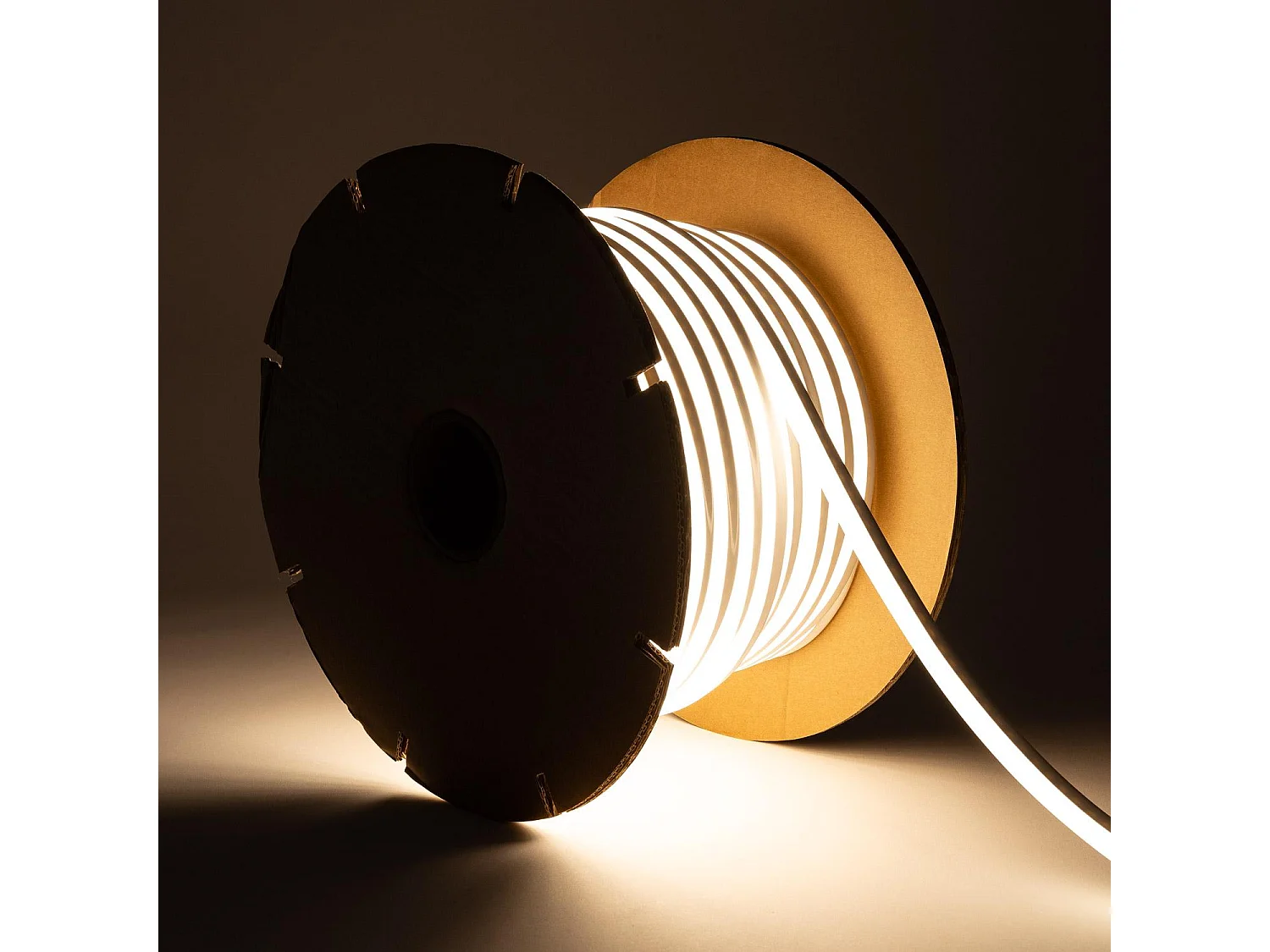 Bobina 50m Striscia LED Neon Regolabile 220V SFLEX8 8W/m IP65 Taglio 100cm Bianco Naturale
