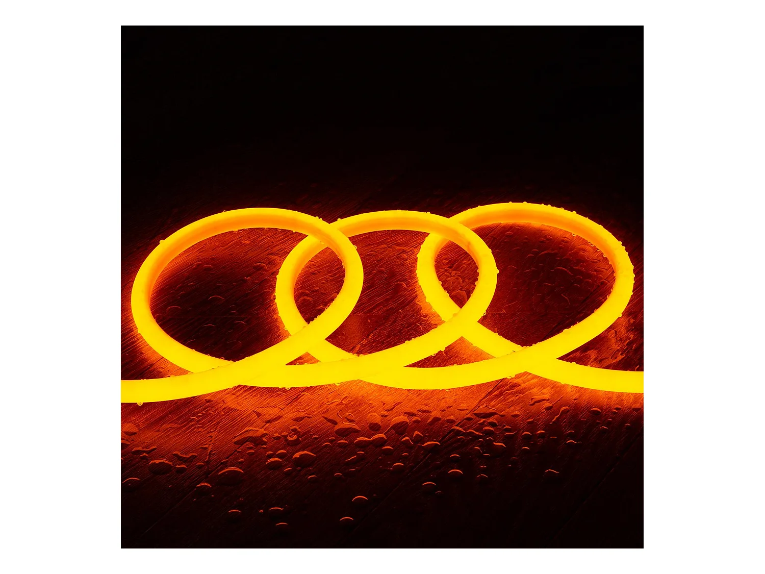 Ruban LED Néon Dimmable 220V Circulaire SFLEX17 8W/m Coupe 100cm IP65 Sur mesure Orange 3 m