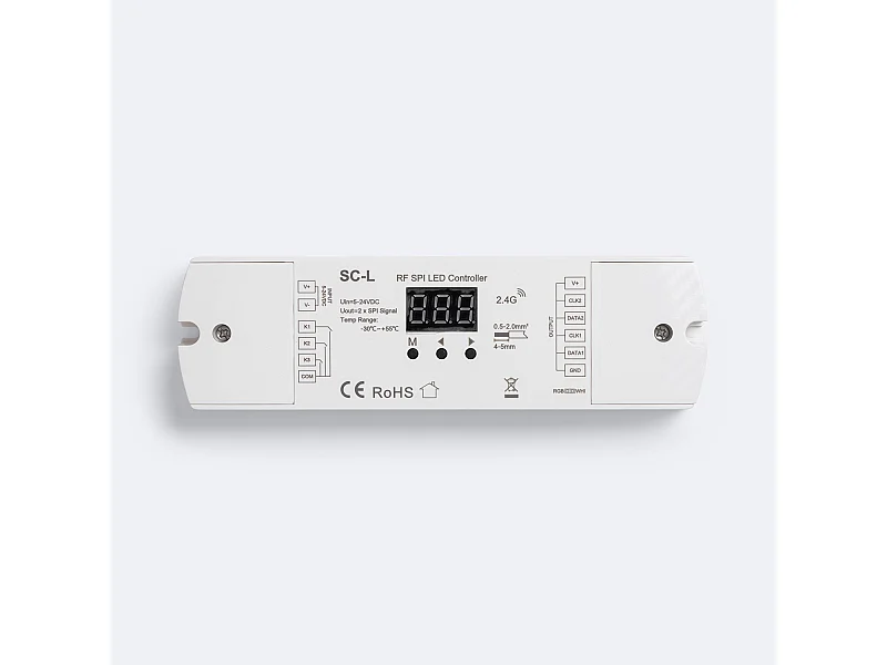 Contrôleur Variateur Ruban LED RGB/RGBW Digital SPI Compatible avec Bouton Poussoir et Télécommande RF RGBIC/RGBWIC