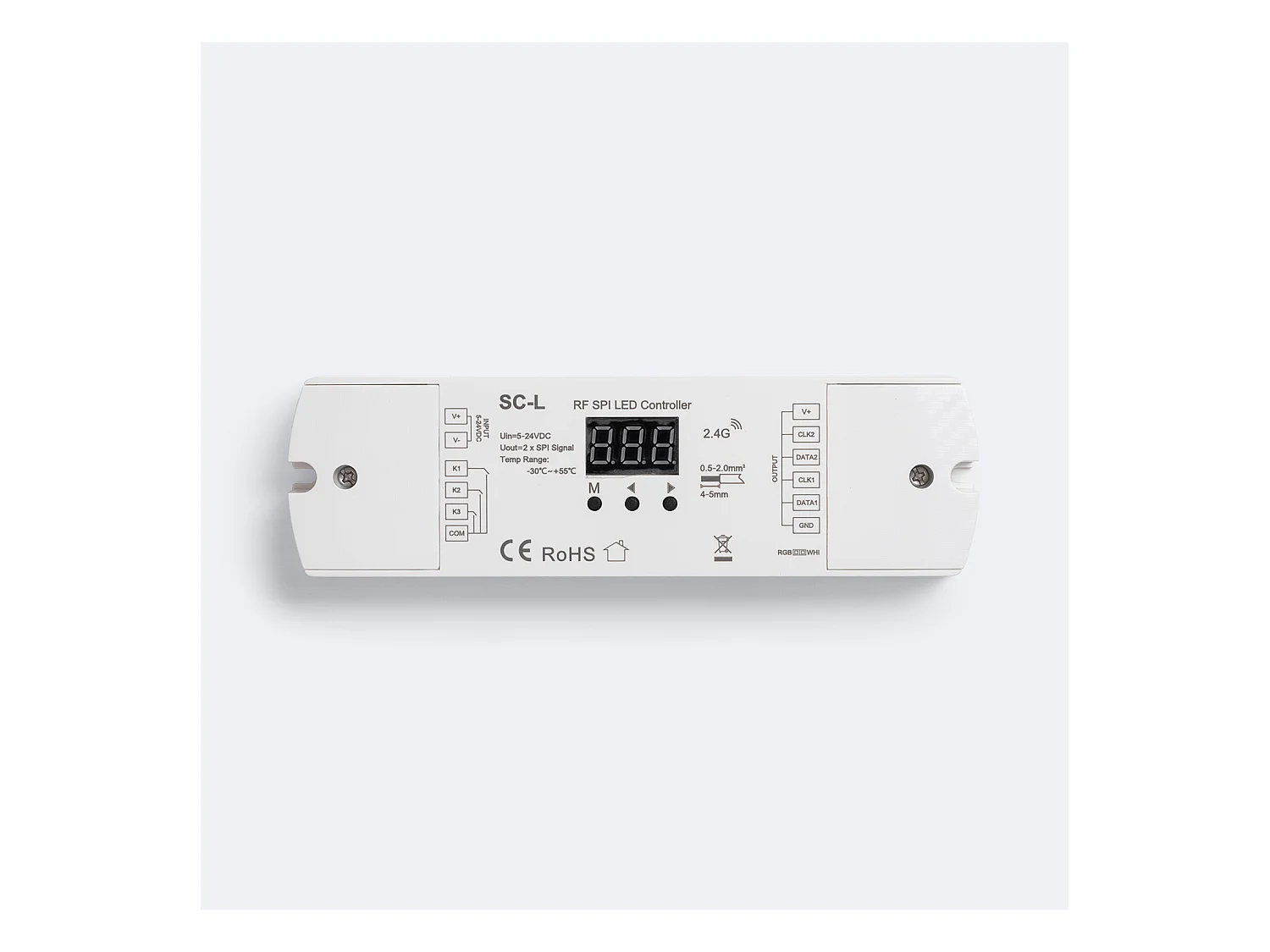 Contrôleur Variateur Ruban LED RGB/RGBW Digital SPI Compatible avec Bouton Poussoir et Télécommande RF RGBIC/RGBWIC
