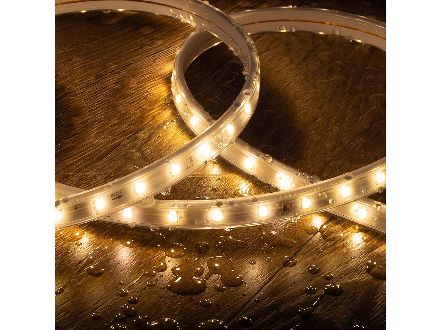 Striscia LED per Esterni Solare 24V DC SMD2835 60 LED/m 50m Larga 12mm IP65 Taglio 100cm Bianco Caldo