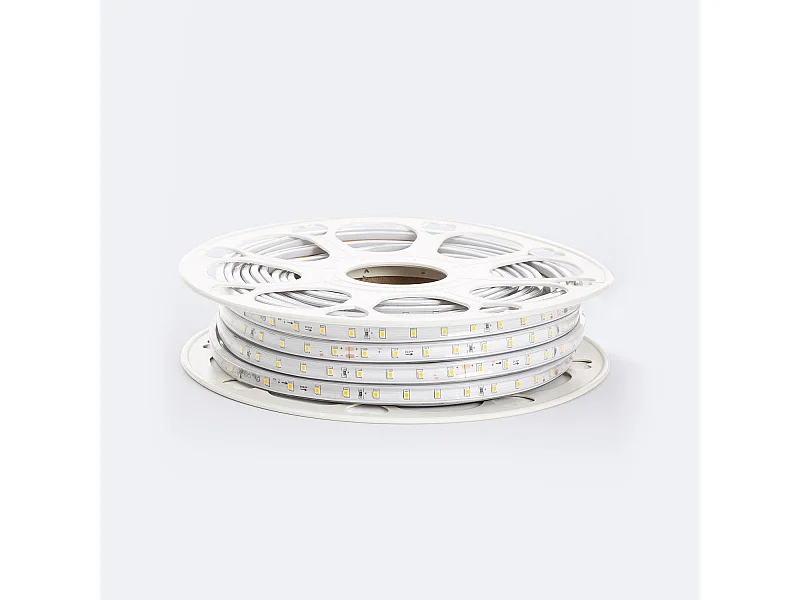 Tira LED Exterior Solar 24V DC SMD2835 60 LED/m 50m IP65 Ancho 12 mm Corte 100 cm Blanco Cálido