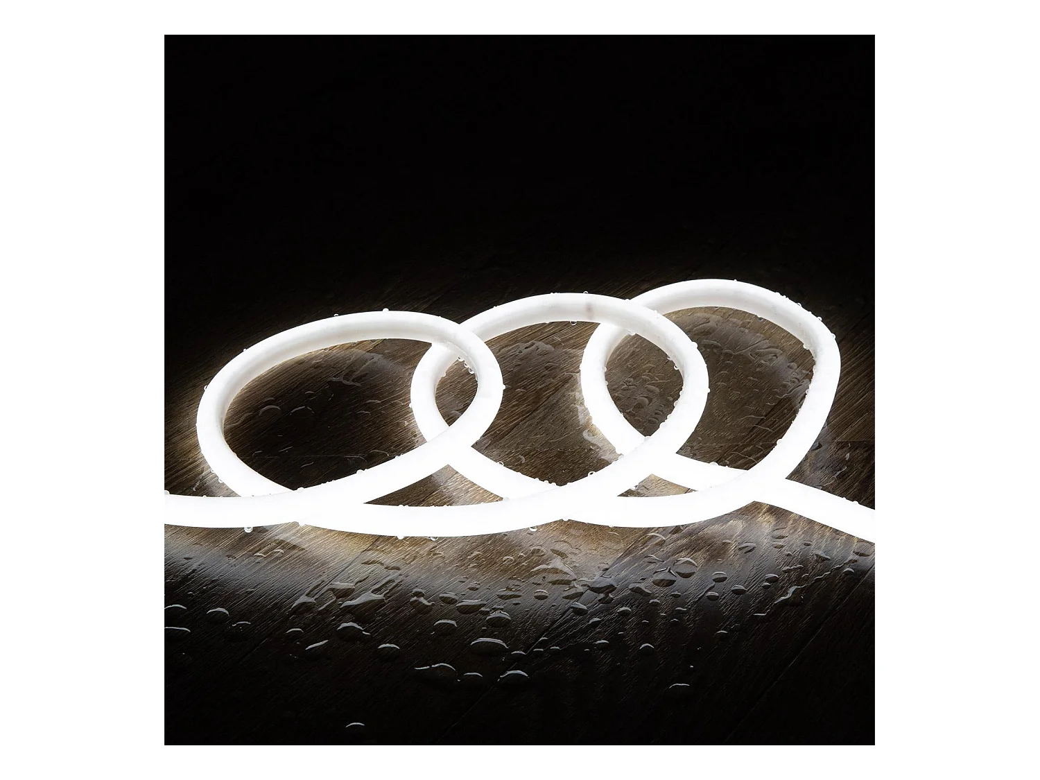 Ruban LED Néon Dimmable 220V Circulaire SFLEX17 8W/m Coupe 100cm IP65 Sur mesure Blanc froid 2 m