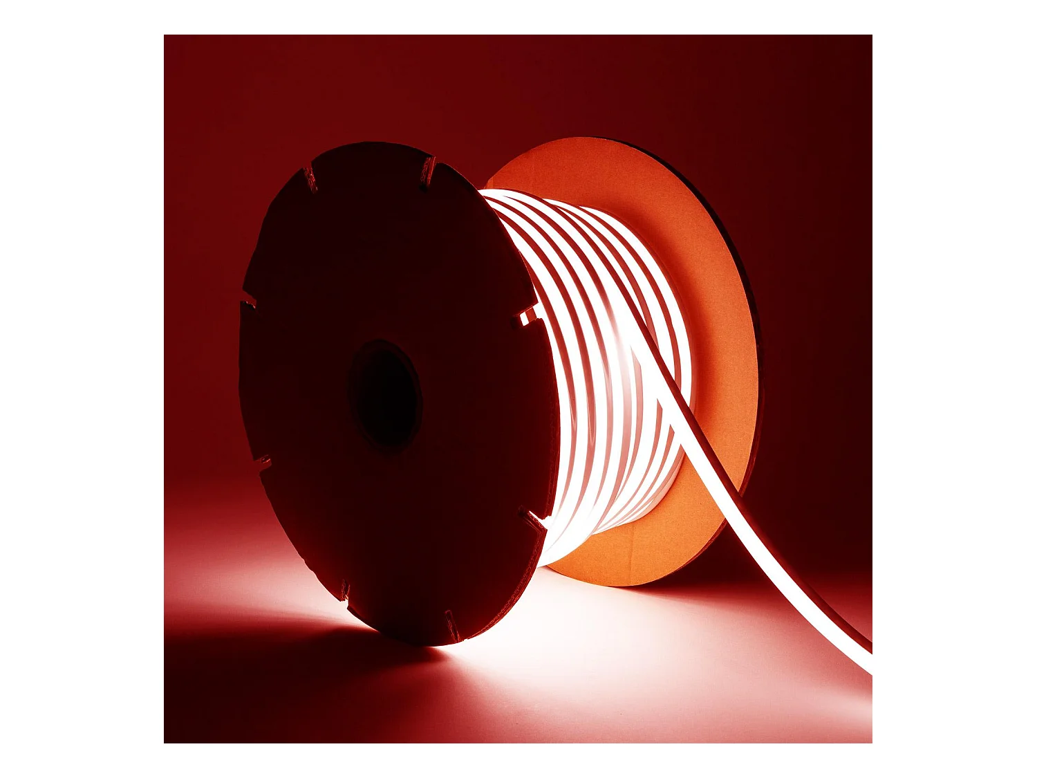 Ruban LED Néon Dimmable 220V BOBINE 50m SFLEX8 8W/m Coupe 100cm IP65 Rouge