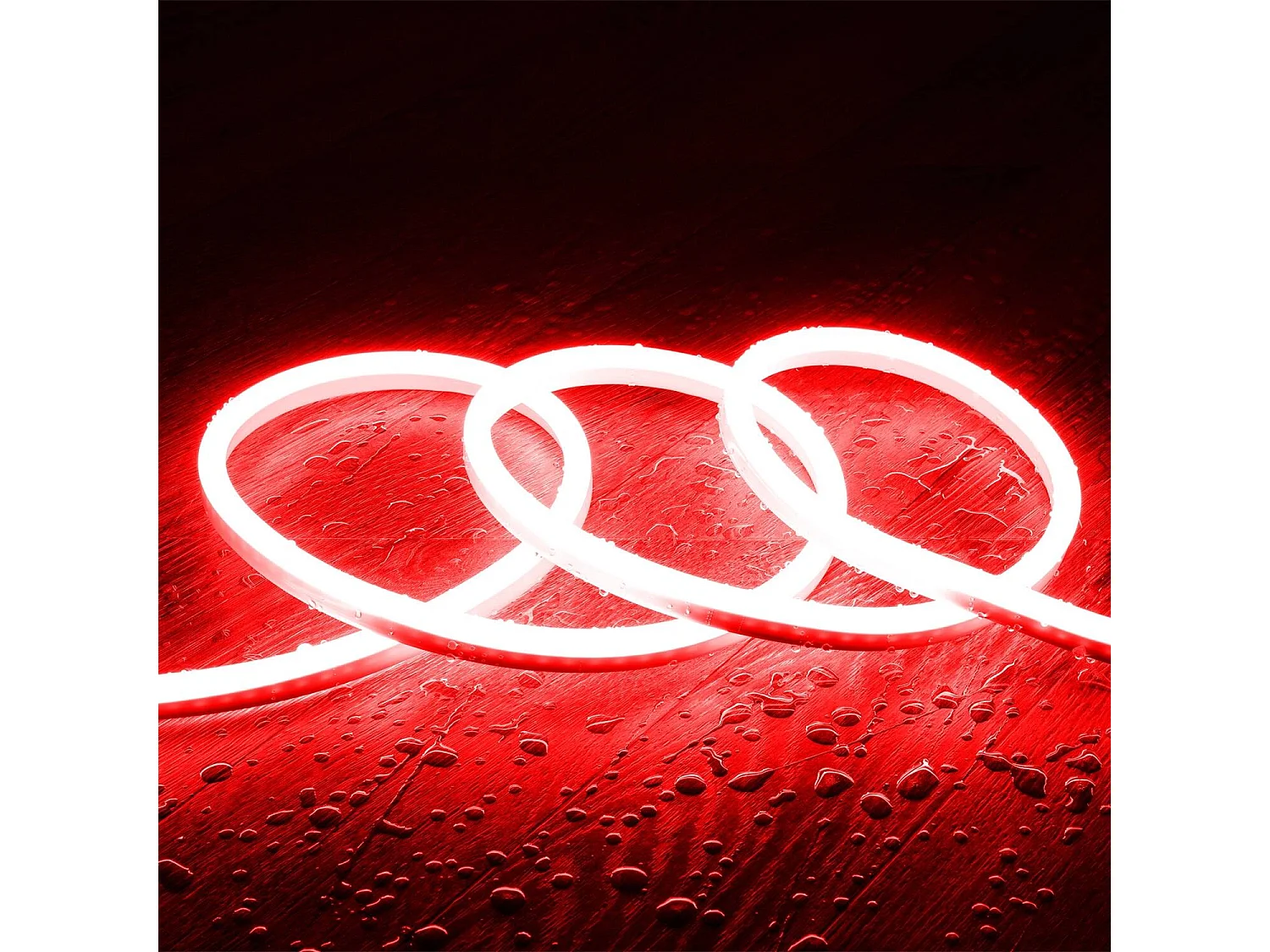 Striscia LED Neon Regolabile 220 V Bobina da 50 m 8 W/m Taglio ogni 100 cm IP65 N-FLEX8 Rosso