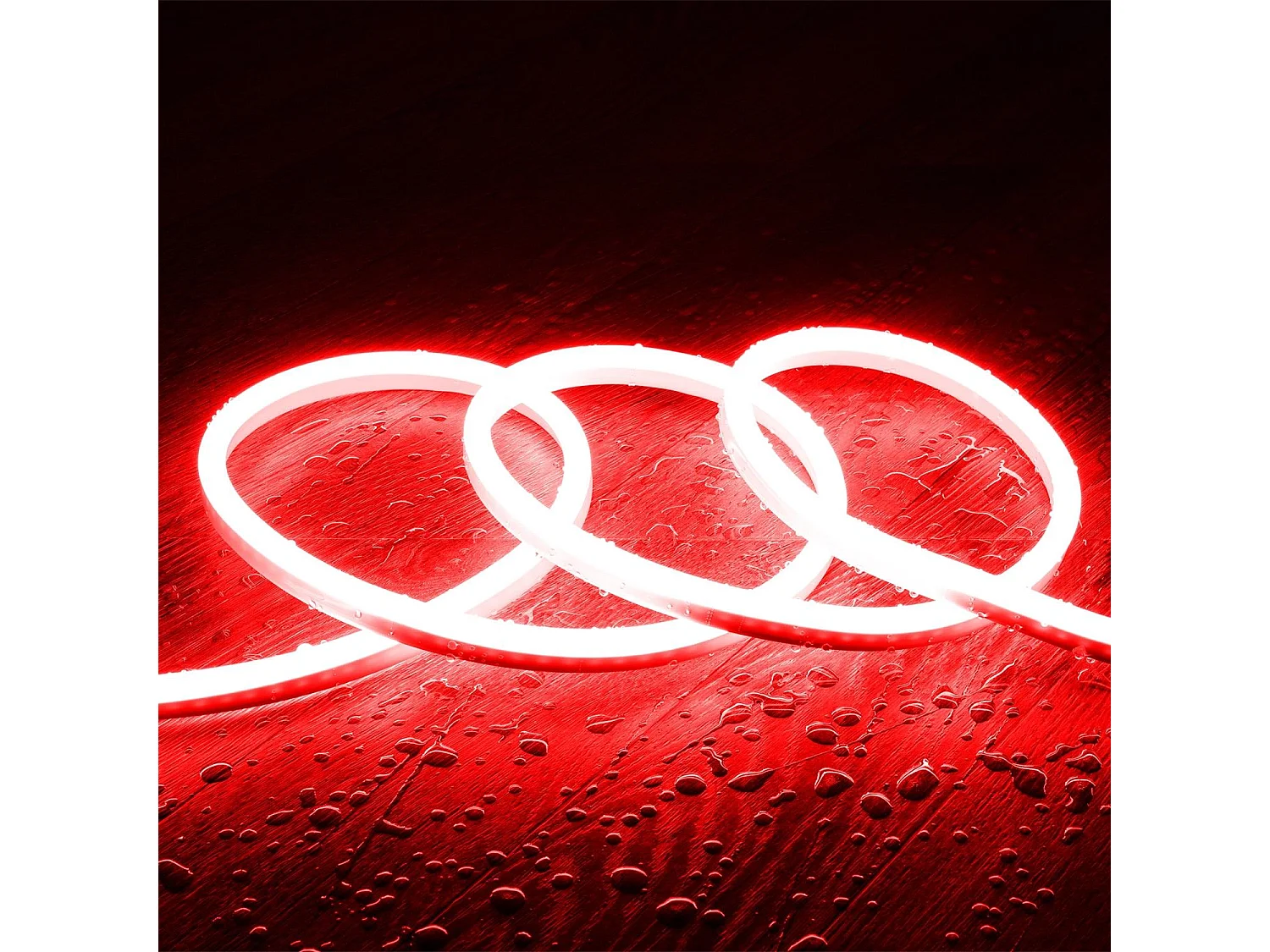 Striscia LED Neon Regolabile 220 V Bobina da 50 m 8 W/m Taglio ogni 100 cm IP65 N-FLEX8 Rosso
