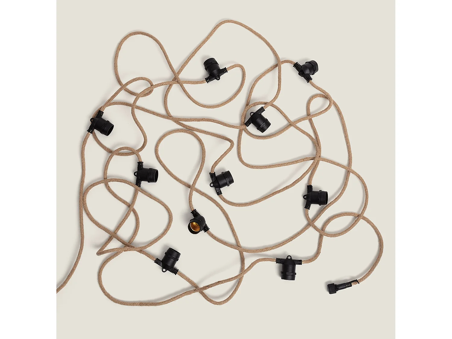 Ghirlanda di Luci Esterno con 10 Portalampade Textil 10m IP65 10 m