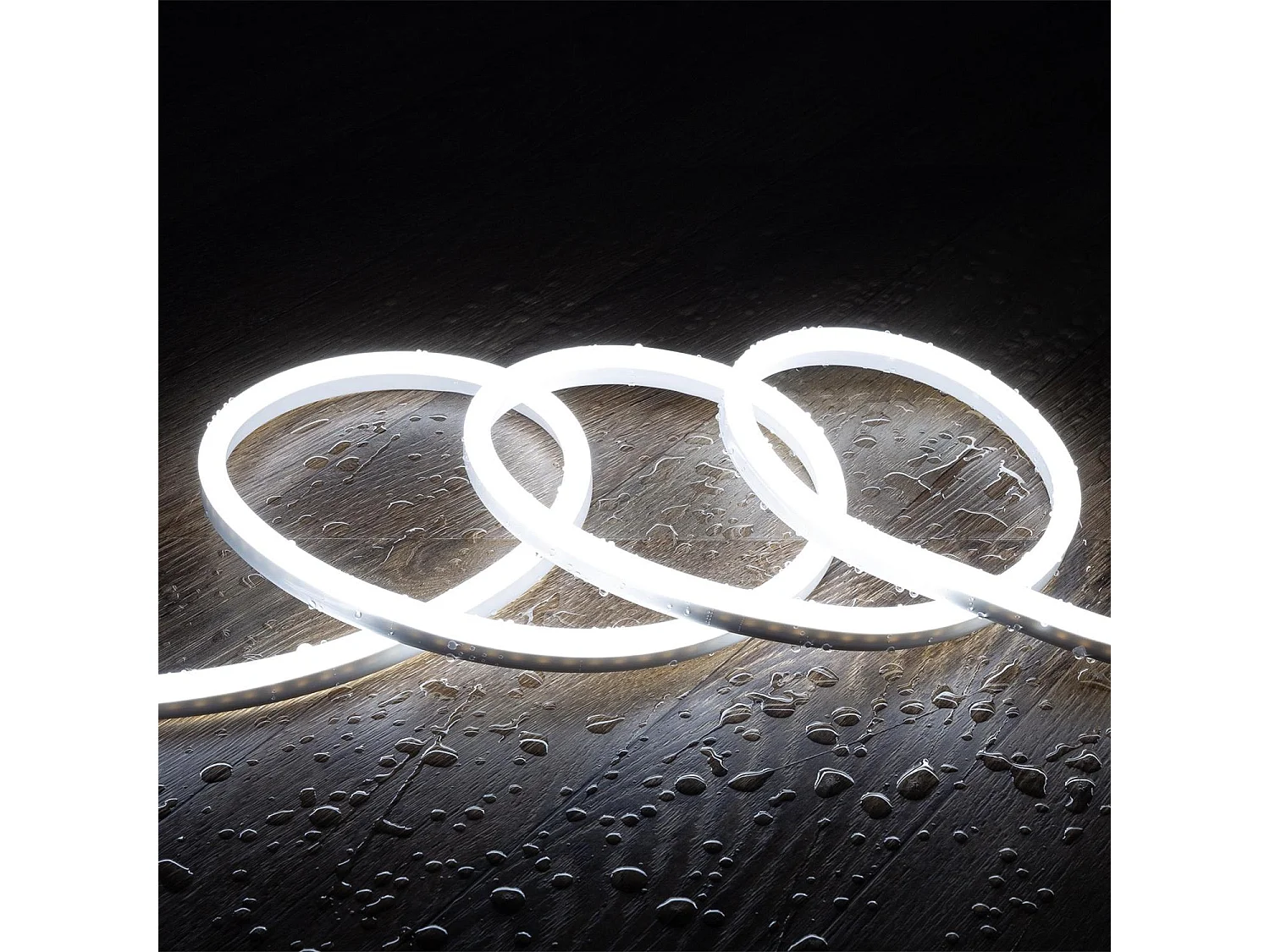 Striscia LED Neon Regolabile 220V SFLEX8 8W/m IP65 Taglio 100cm Bianco Freddo 1 m