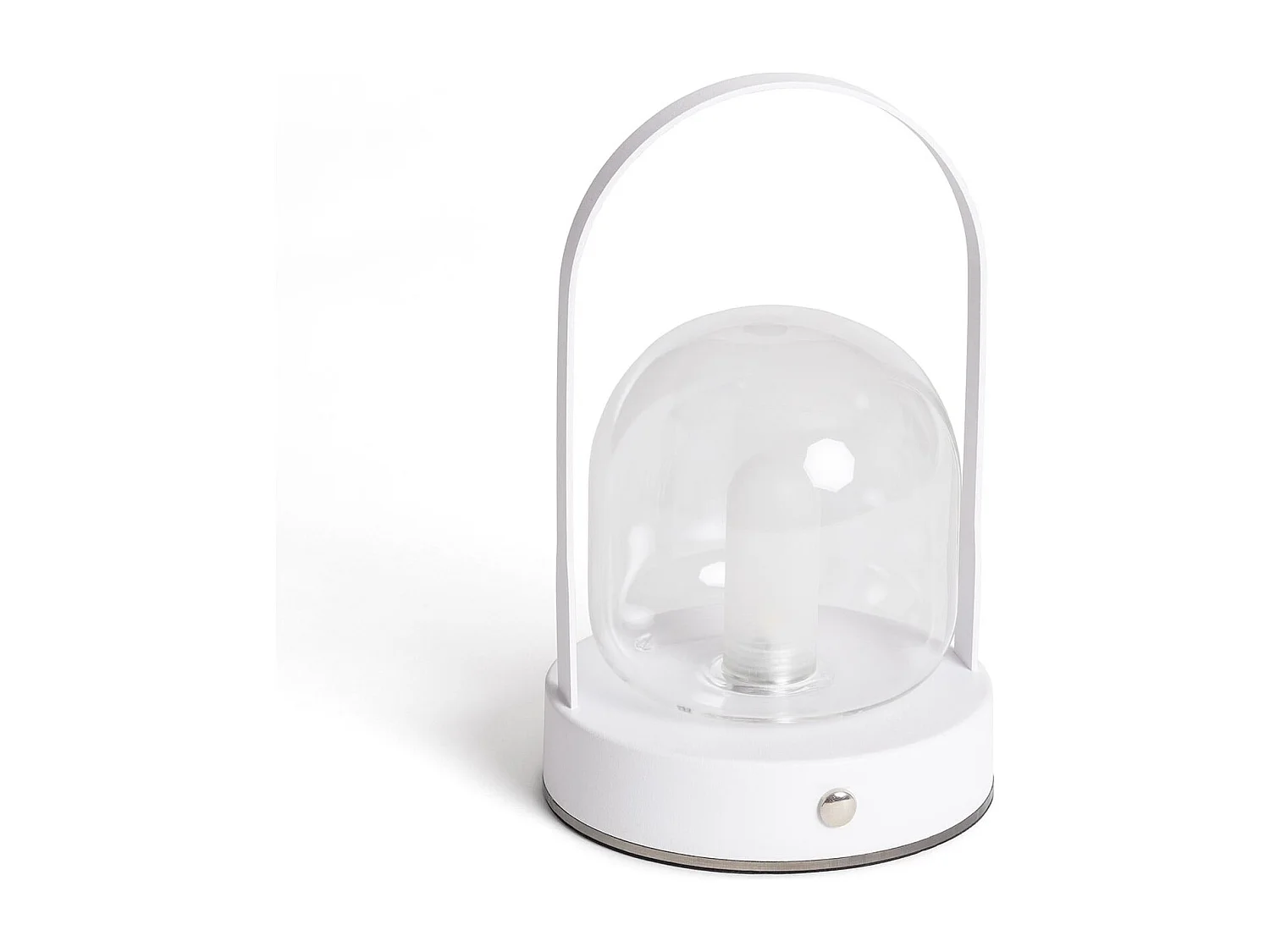 Lámpara de Mesa LED Portátil con Batería USB Recargable Metal y Cristal Olena Blanco
