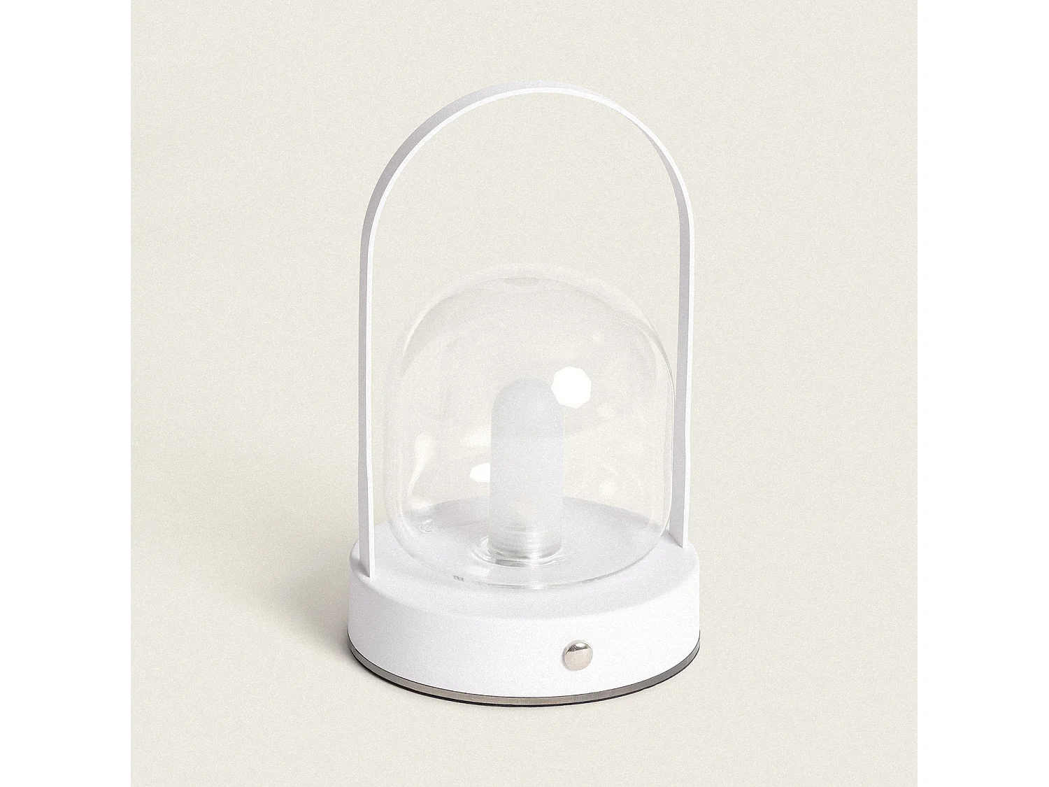 Lámpara de Mesa LED Portátil con Batería USB Recargable Metal y Cristal Olena Blanco