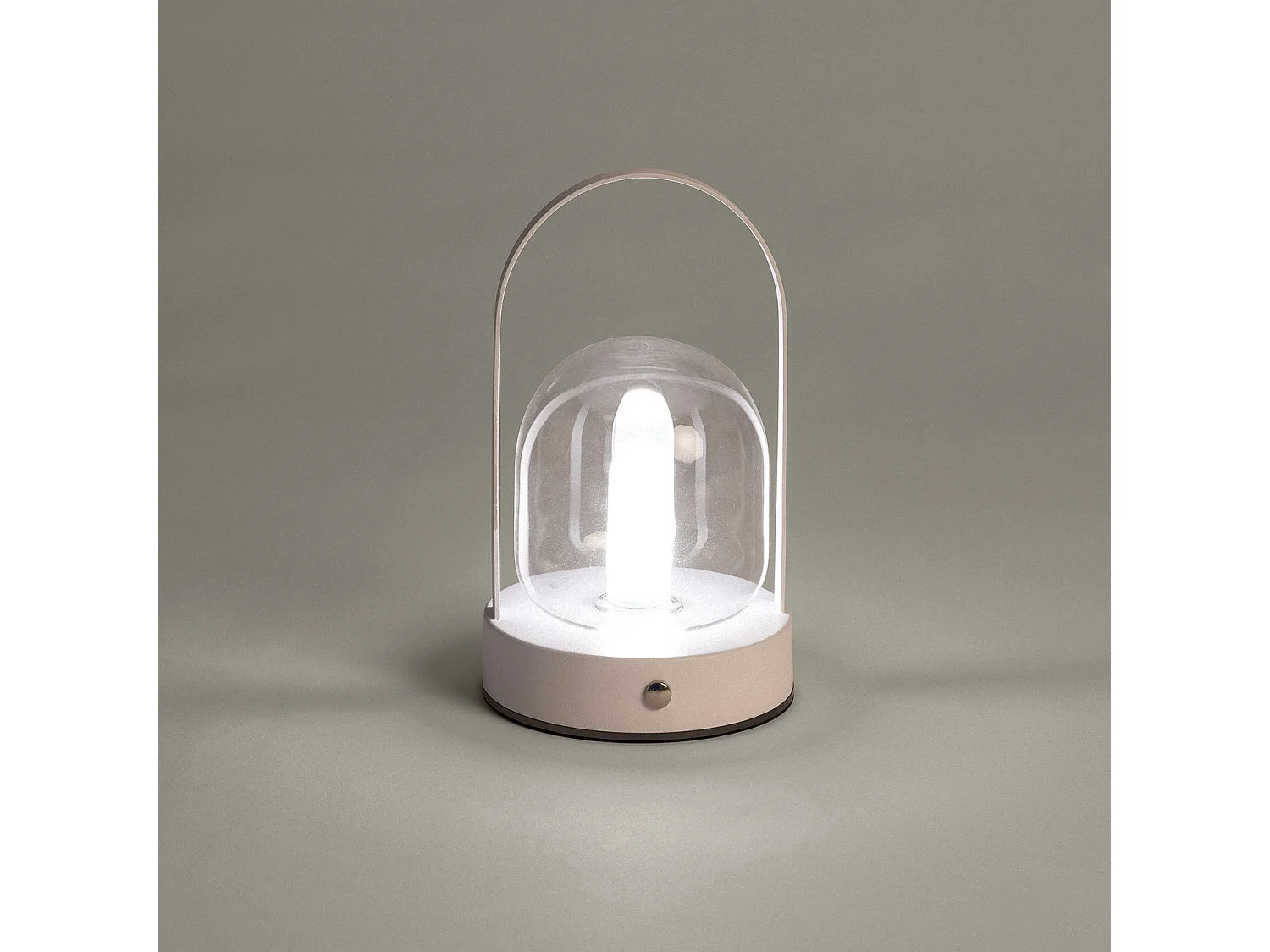 Lámpara de Mesa LED Portátil con Batería USB Recargable Metal y Cristal Olena Blanco