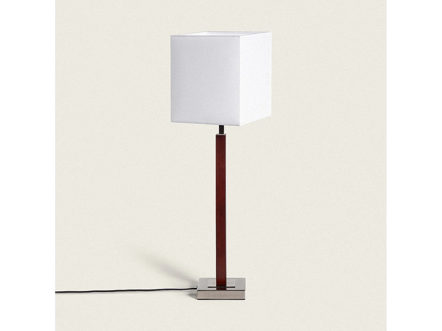 Lampada da Tavolo Legno e Metallo Lizza Bianco
