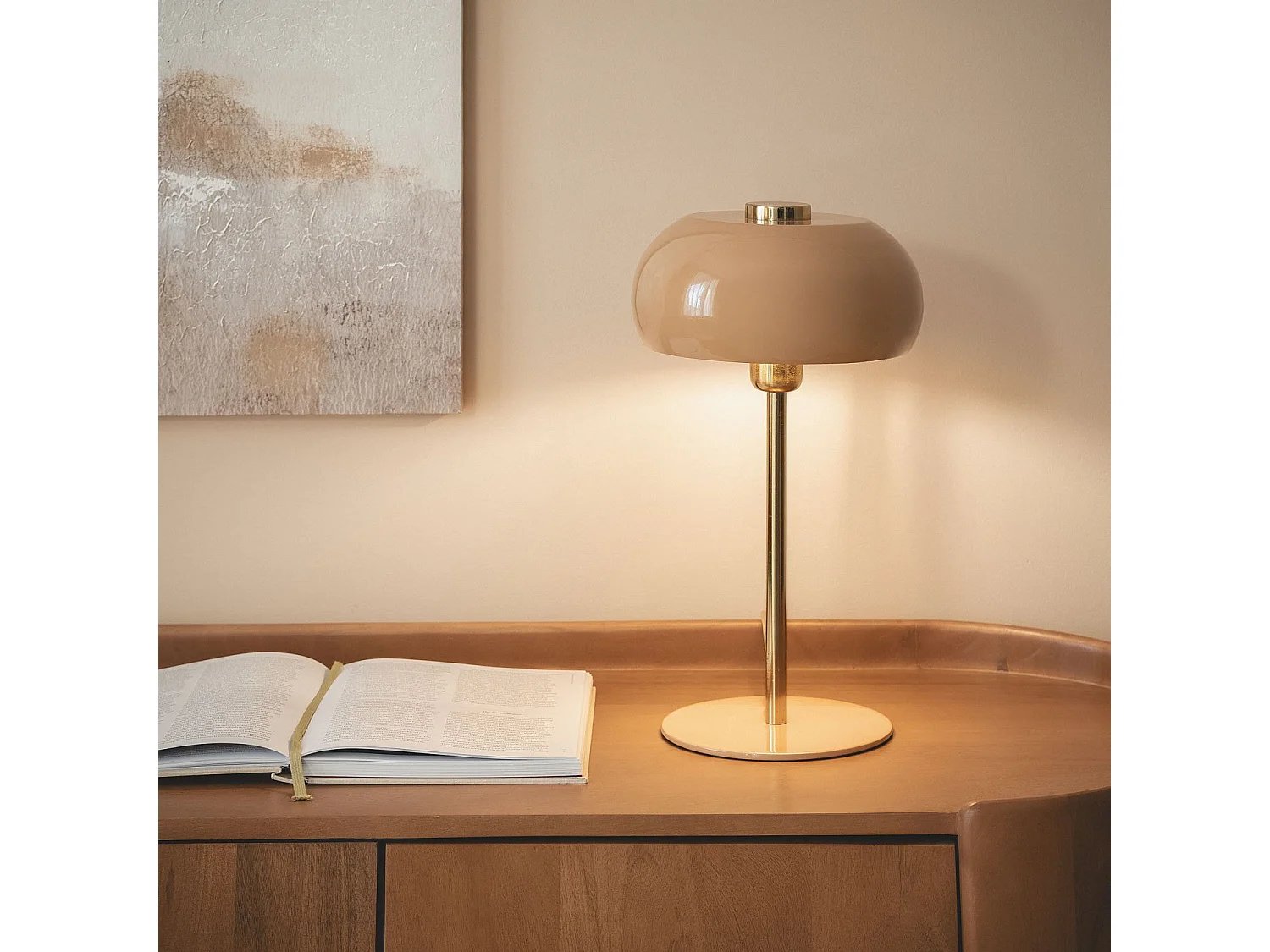 Lampada da Tavolo Metallo Bhavin Beige