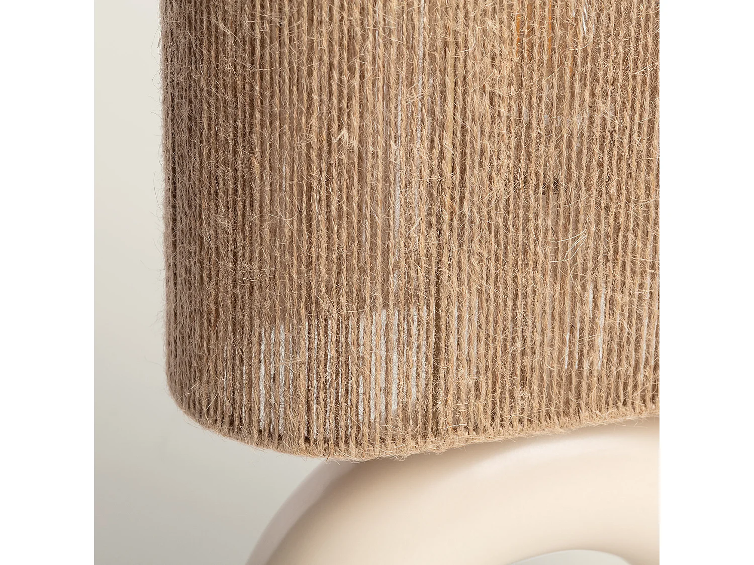 Lámpara de Mesa Cerámica y Cuerda Natural Callie Beige