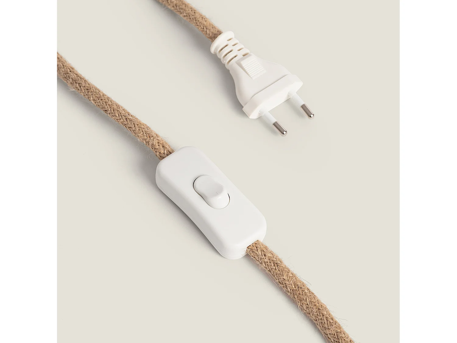 Lampe à Poser Céramique et Corde Naturelle Callie Beige