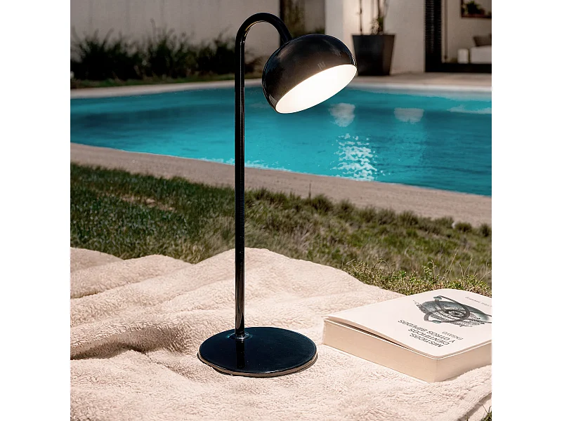 Lámpara de Mesa Metal LED 3W con Batería Recargable USB Tunja Negro