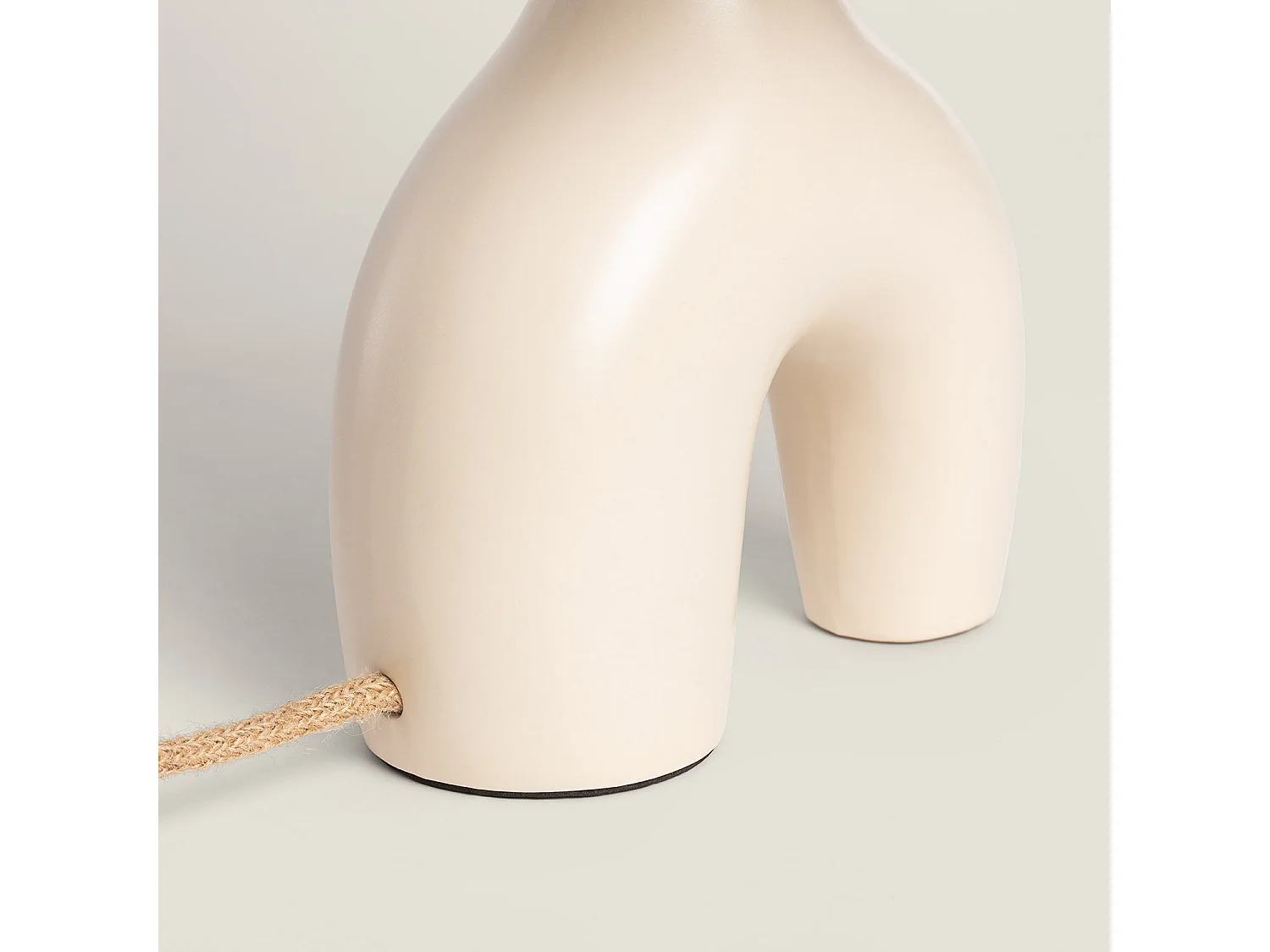 Lampe à Poser Céramique et Lin Ginger Beige