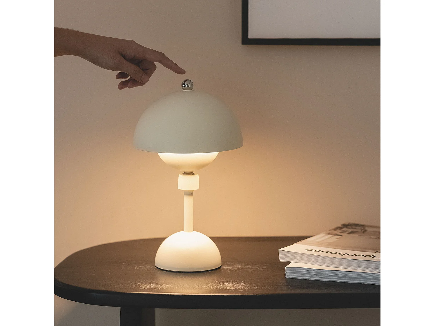 Lampe à Poser LED 5W Portable avec Batterie USB Rechargeable Pauna Beige