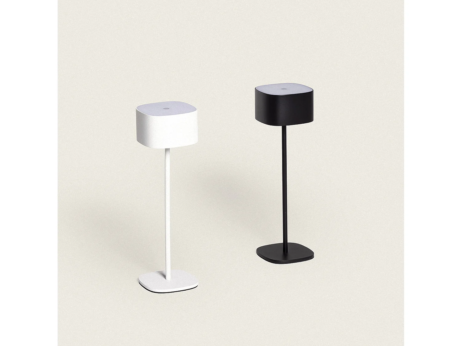 Lámpara de Mesa LED Portátil Exterior con Batería USB Recargable Metal Mounka Square Negro
