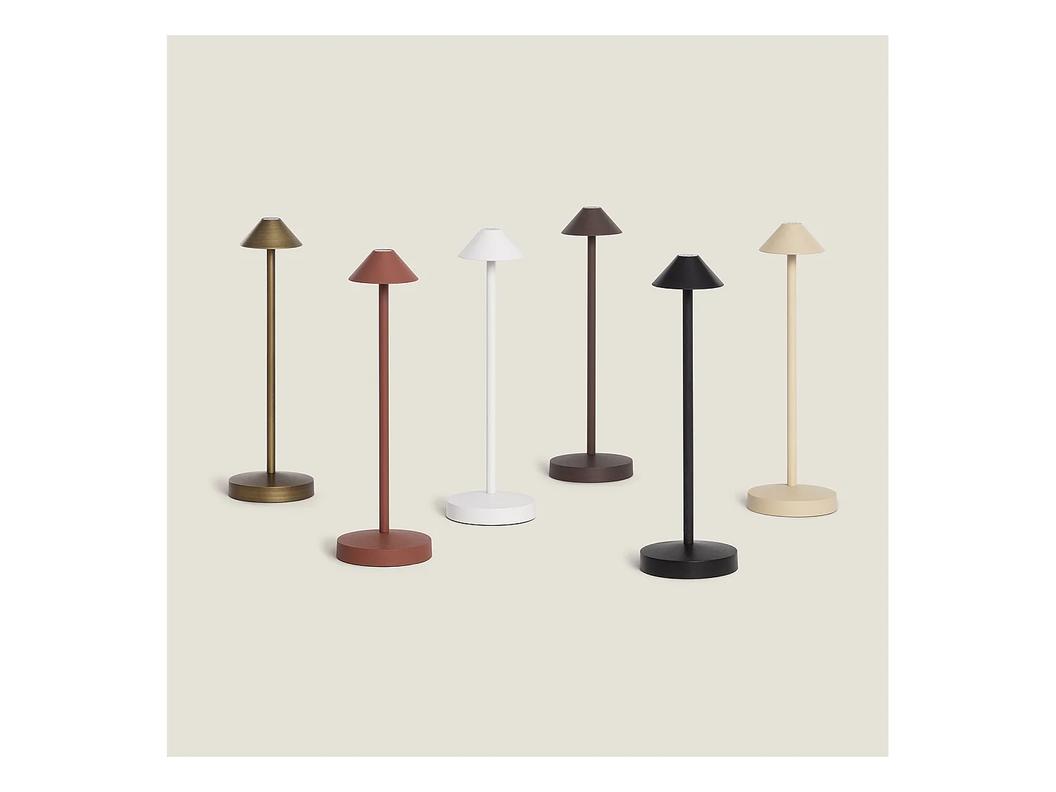 Lampada da Tavolo LED Portatile per Esterno Metallo con Batteria Ricaricabile Magatzi Terracotta