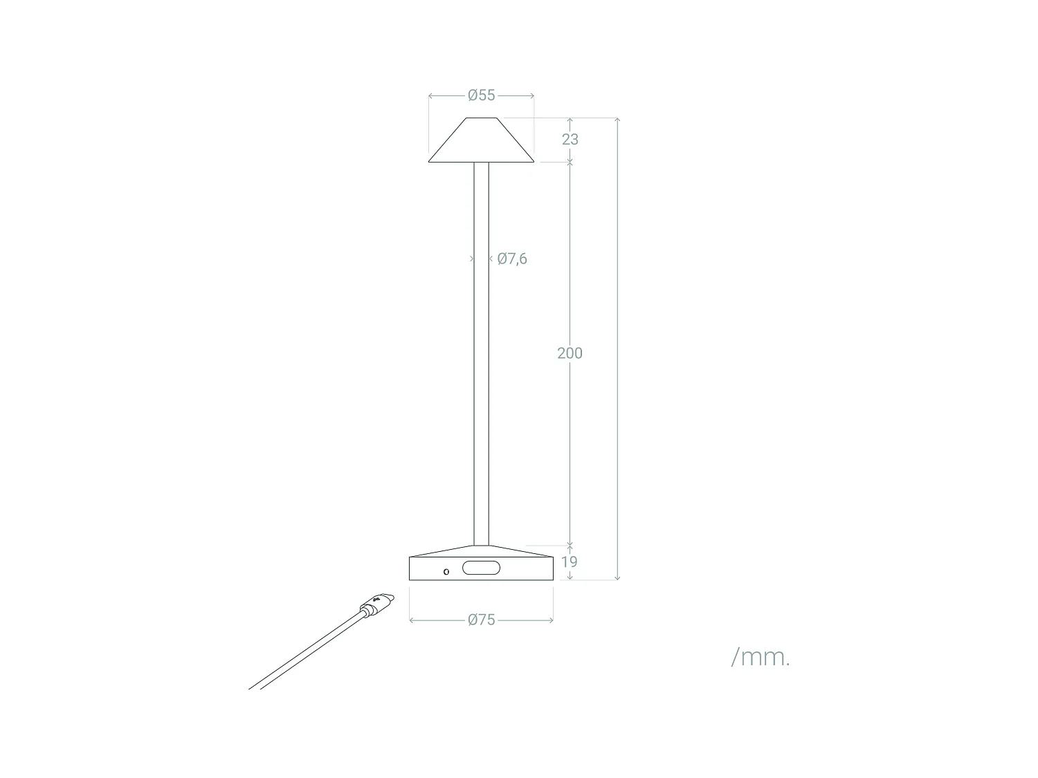 Lampada da Tavolo LED Portatile per Esterno Metallo con Batteria Ricaricabile Magatzi Terracotta