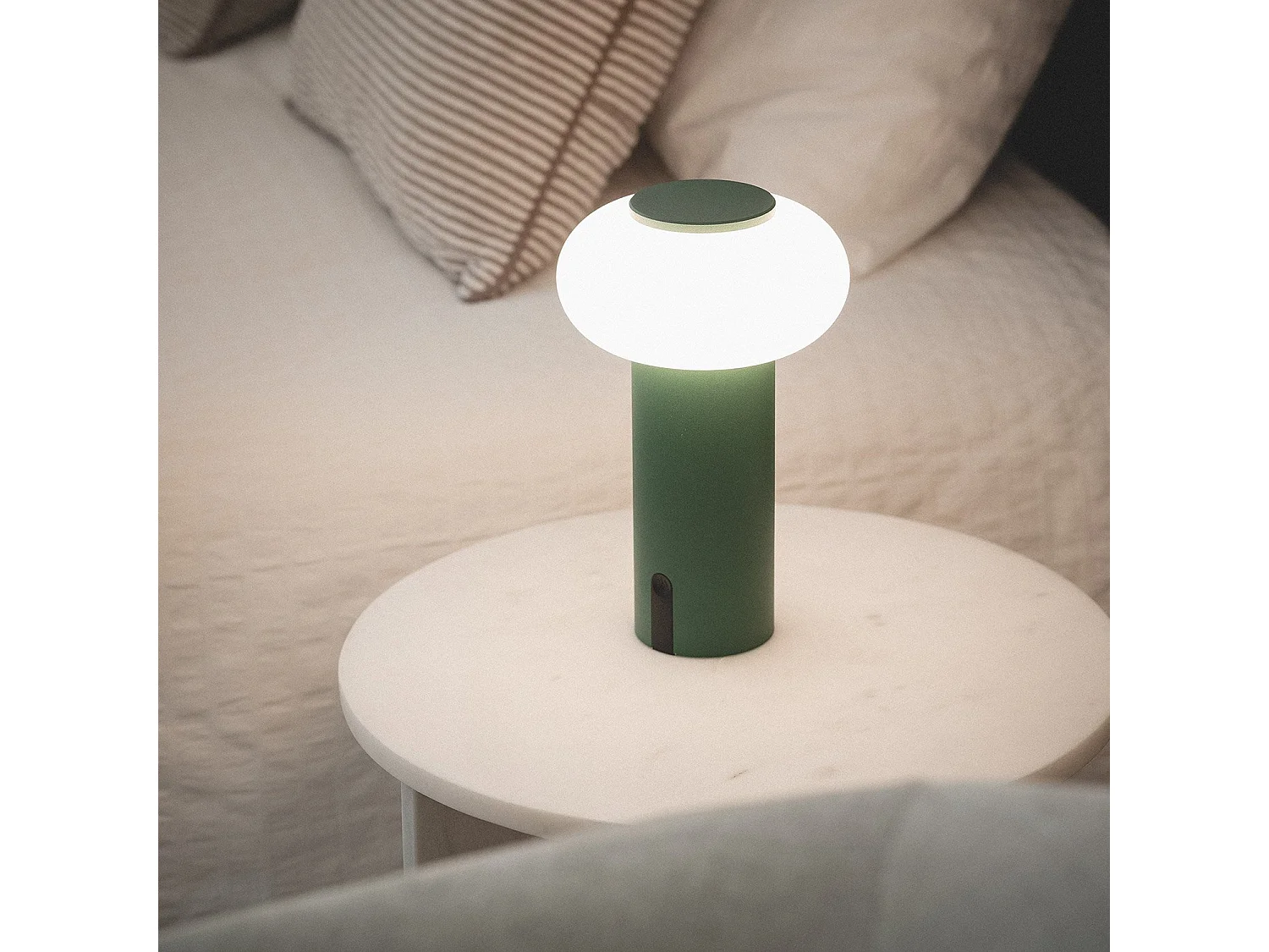 Lampada da Tavolo LED Portatile per Esterni Metallo con Batteria Ricaricabile Katse Verde