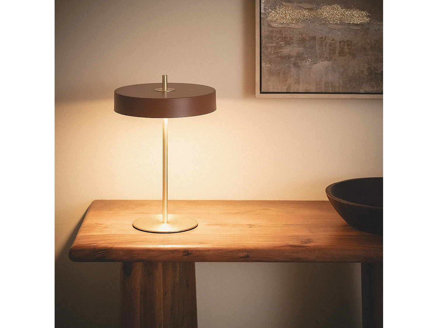 Lampe à Poser Métal Korkor Brun