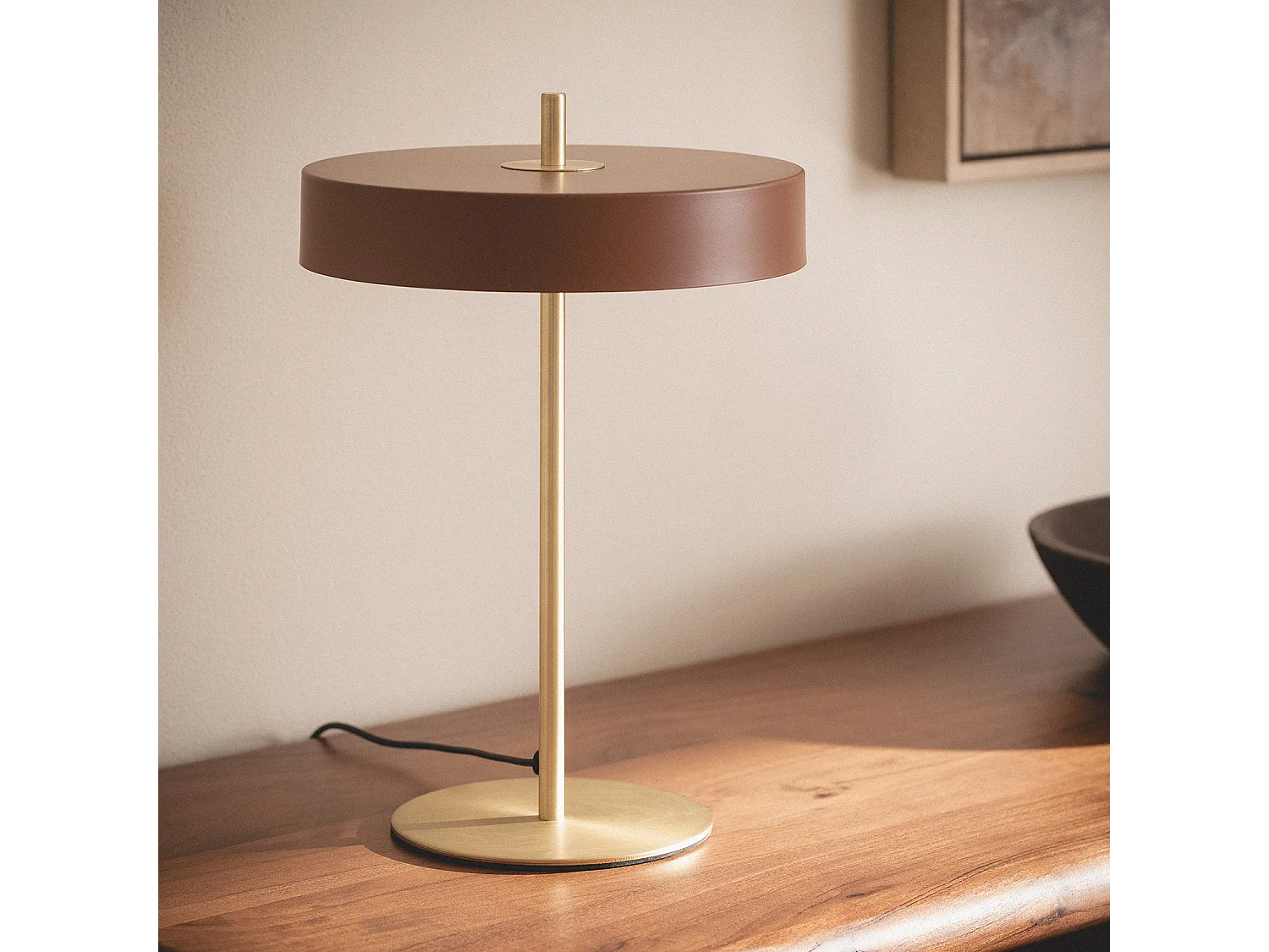 Lampe à Poser Métal Korkor Brun