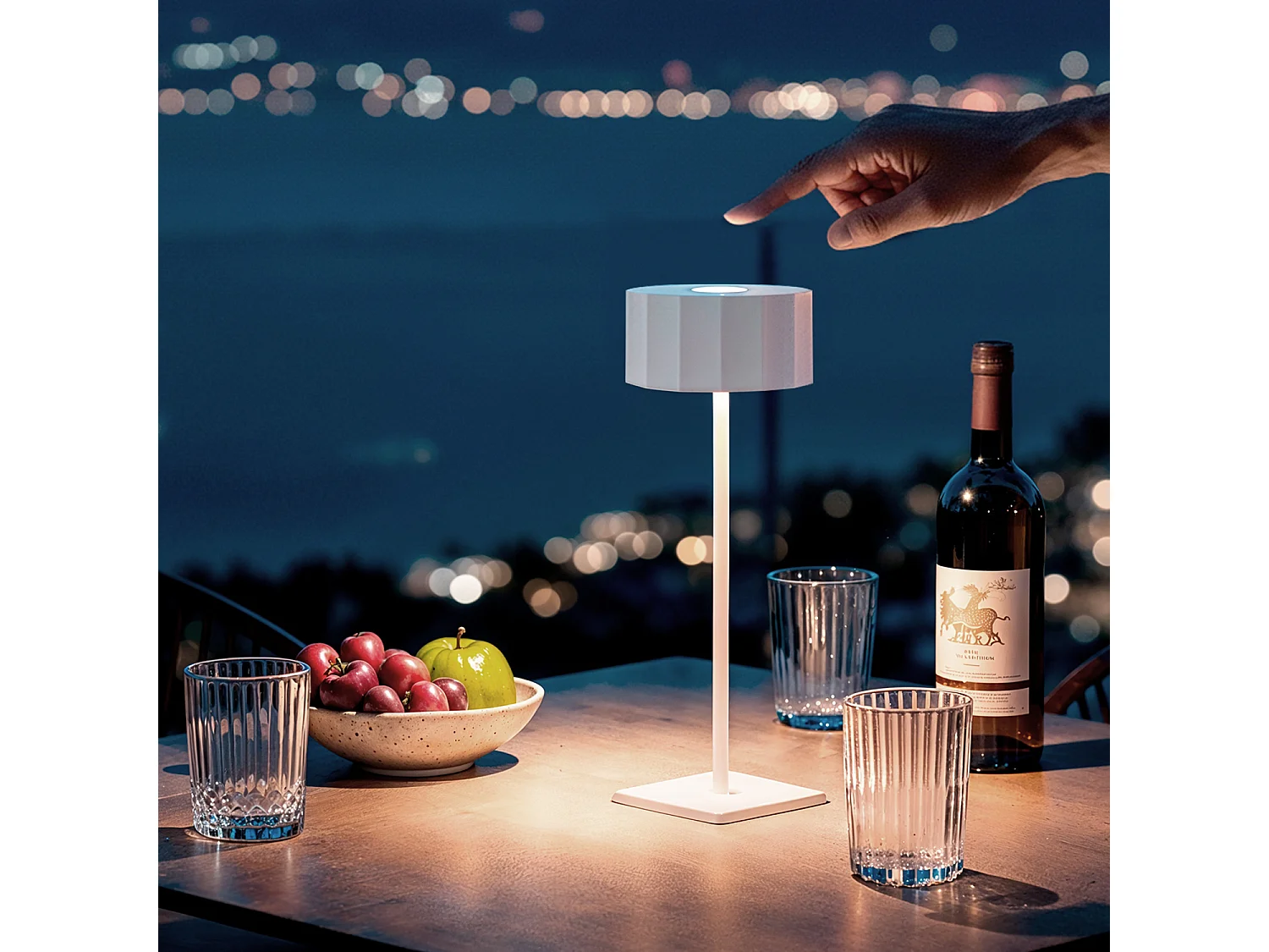 Lámpara de Mesa LED Portátil para Exterior con Batería USB Recargable Cesc Blanco