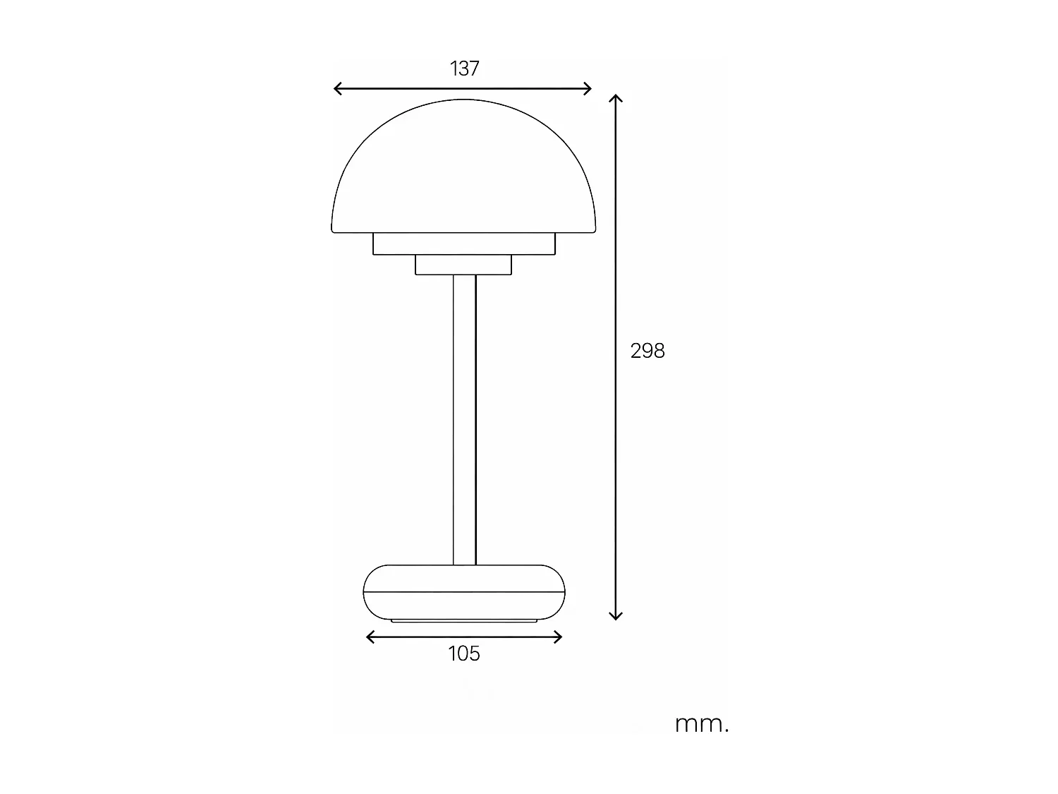 Lampada da Tavolo LED 2W Portatile con Batteria USB Ricaricabile Galdan Tortora