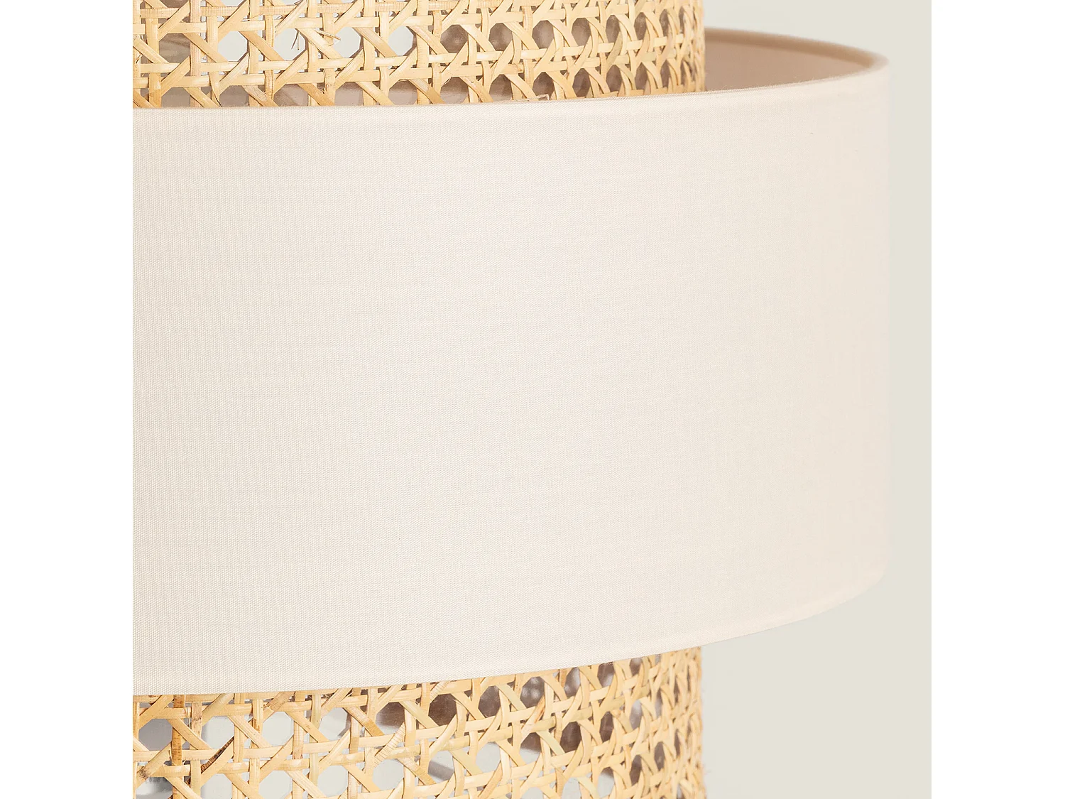 Lampadaire Métal et Tissu Amaia Blanc cassé
