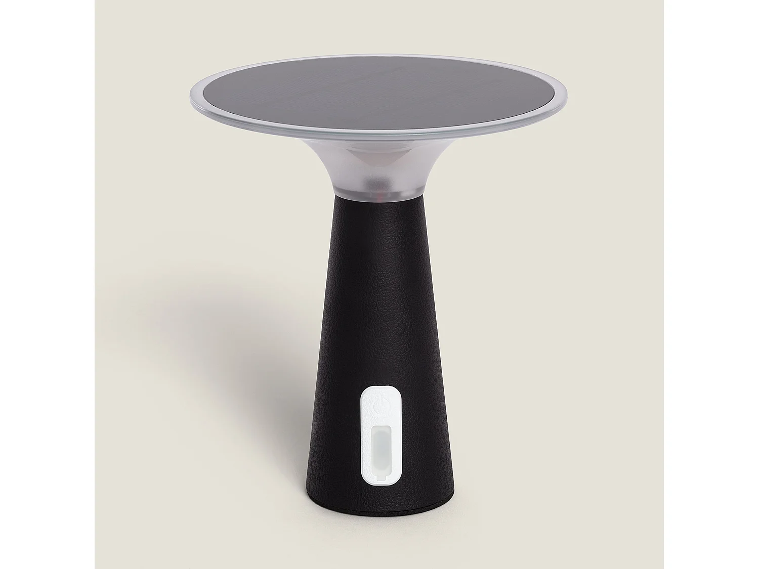 Lampe de Table Solaire d'Extérieur LED Portable avec Batterie USB Rechargeable Soucha Noir